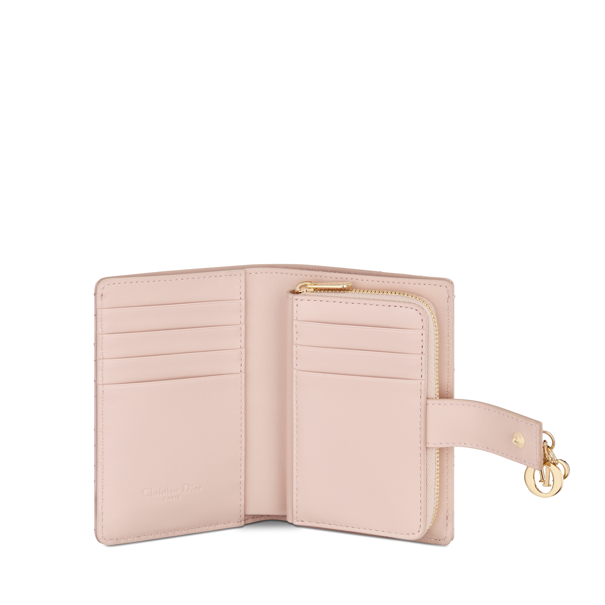 My Dior Dittany 錢包 淡粉色 Cannage 籐格紋羊皮 E07