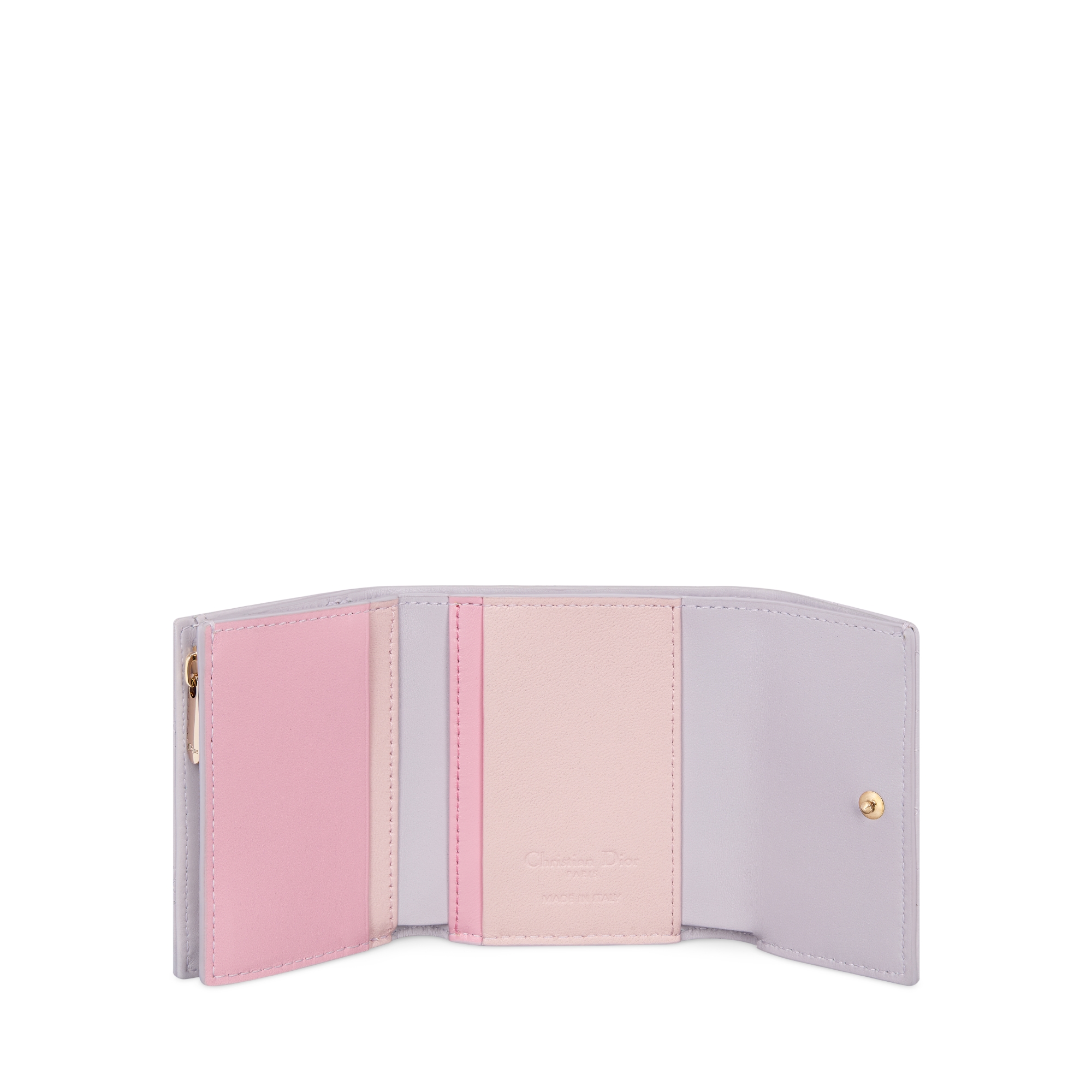 My Dior Hibiscus L-Zip Wallet Three-Tone Lilac, Pale Pink and Sweet Pink Cannage Lambskin E07