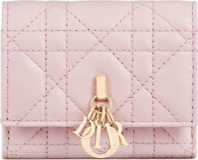 My Dior Hibiscus L-Zip Wallet Black Cannage Lambskin | DIOR