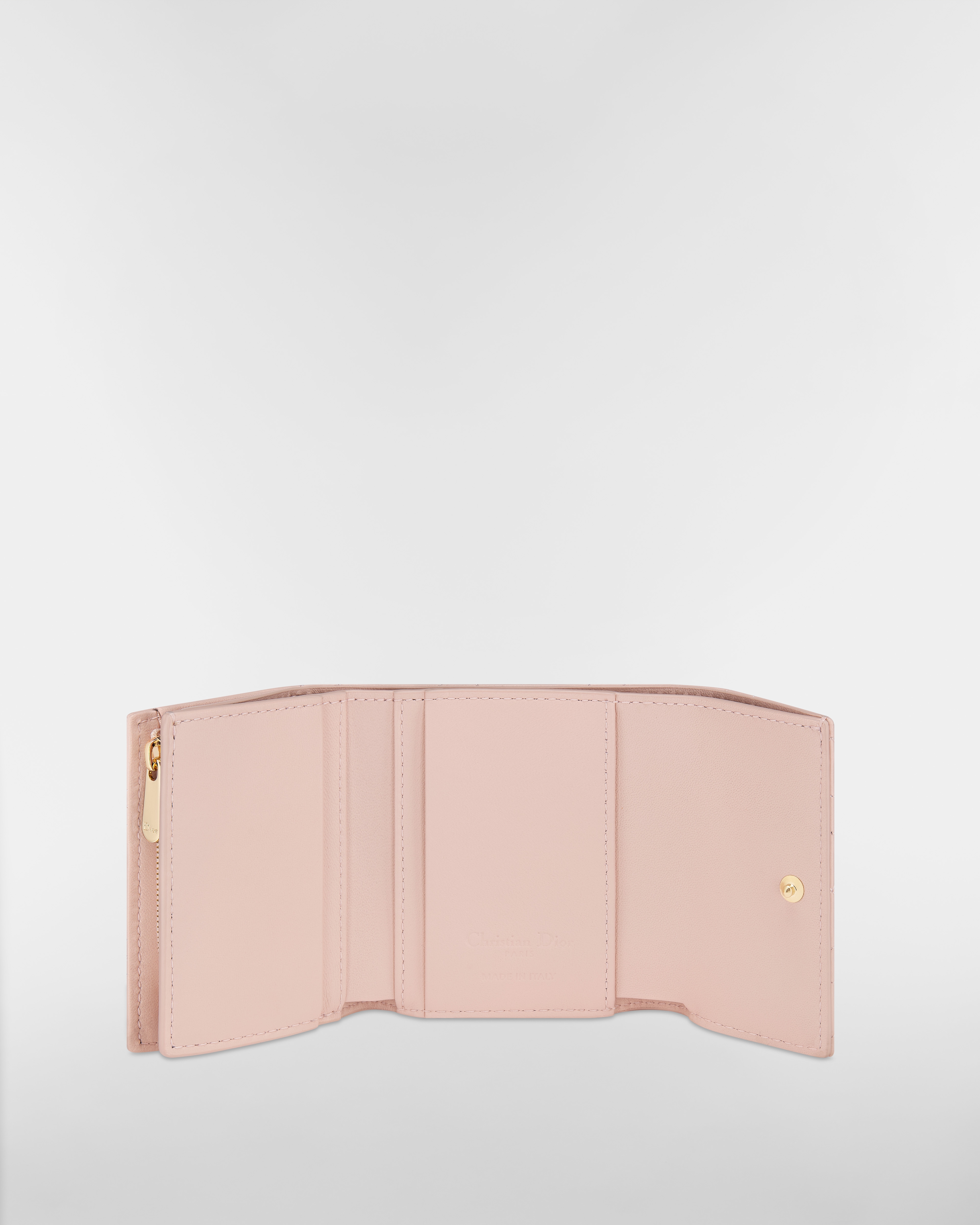 My Dior Hibiscus L형 지퍼 지갑 파우더 핑크 까나쥬 양가죽 E07