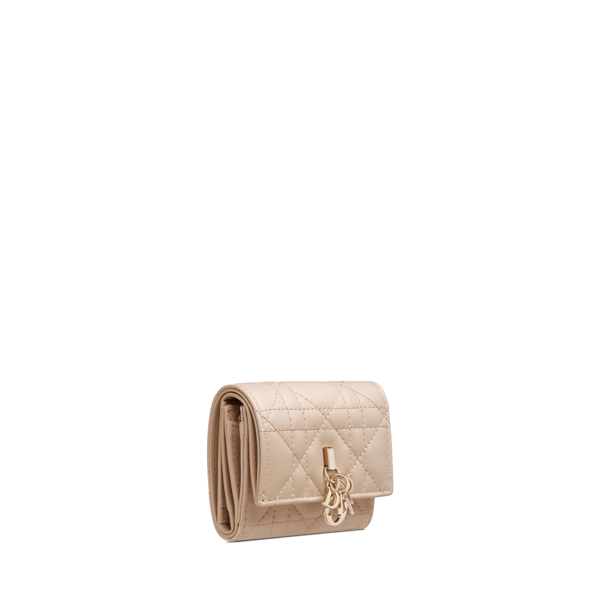 My Dior Hibiscus L-Zip Wallet Powder Beige Cannage Lambskin E03