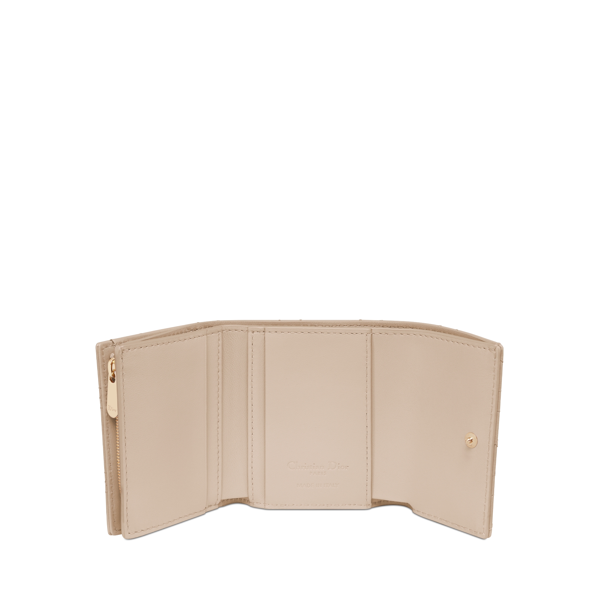 My Dior Hibiscus L-Zip Wallet Powder Beige Cannage Lambskin E07