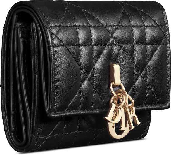My Dior Hibiscus L-Zip Wallet Three quarter closed view
