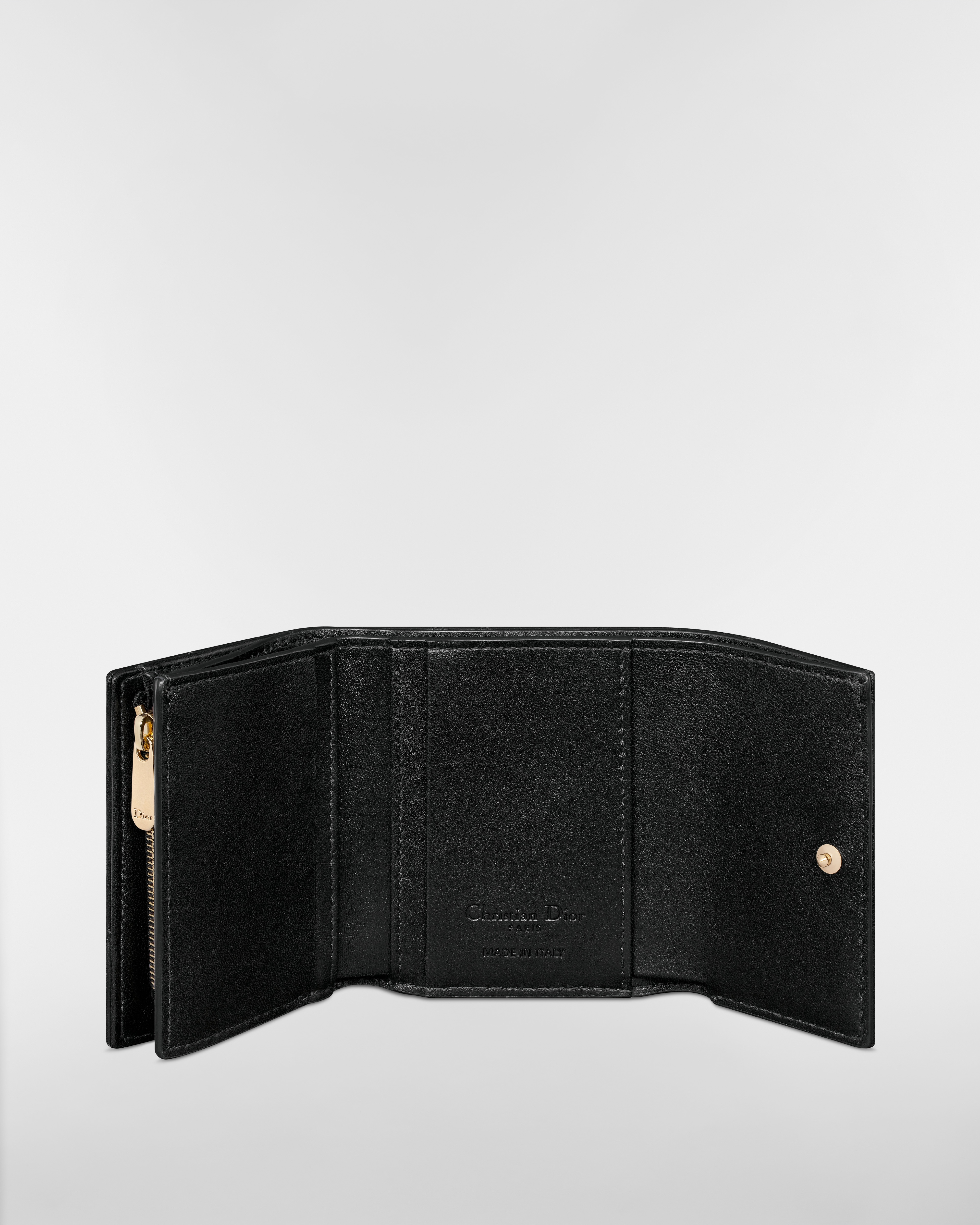 My Dior Hibiscus L-Zip Wallet Black Cannage Lambskin E07