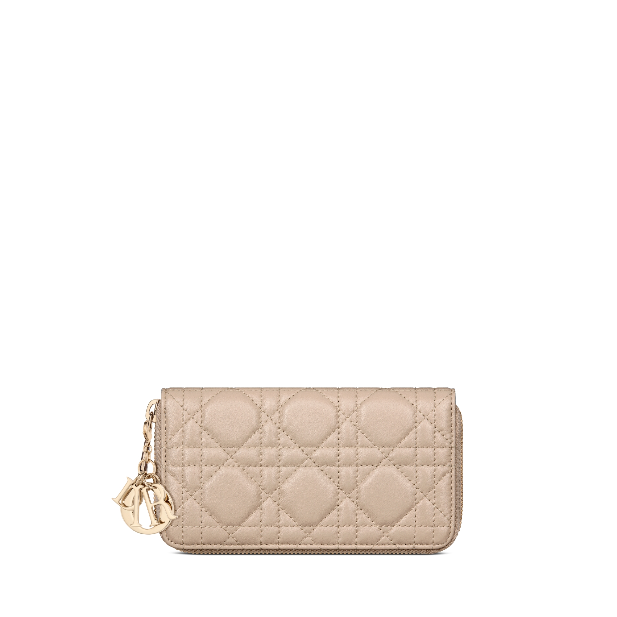 Lady Dior ジップウォレット ミディアム カナージュ ラムスキン E01