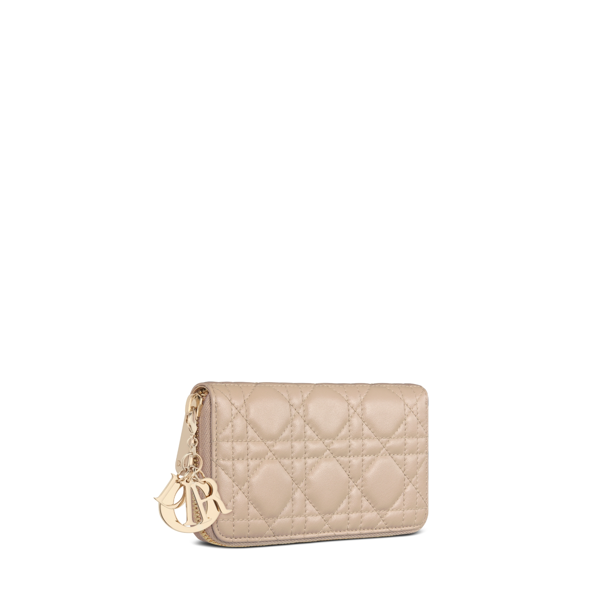 Lady Dior ジップウォレット ミディアム カナージュ ラムスキン E03