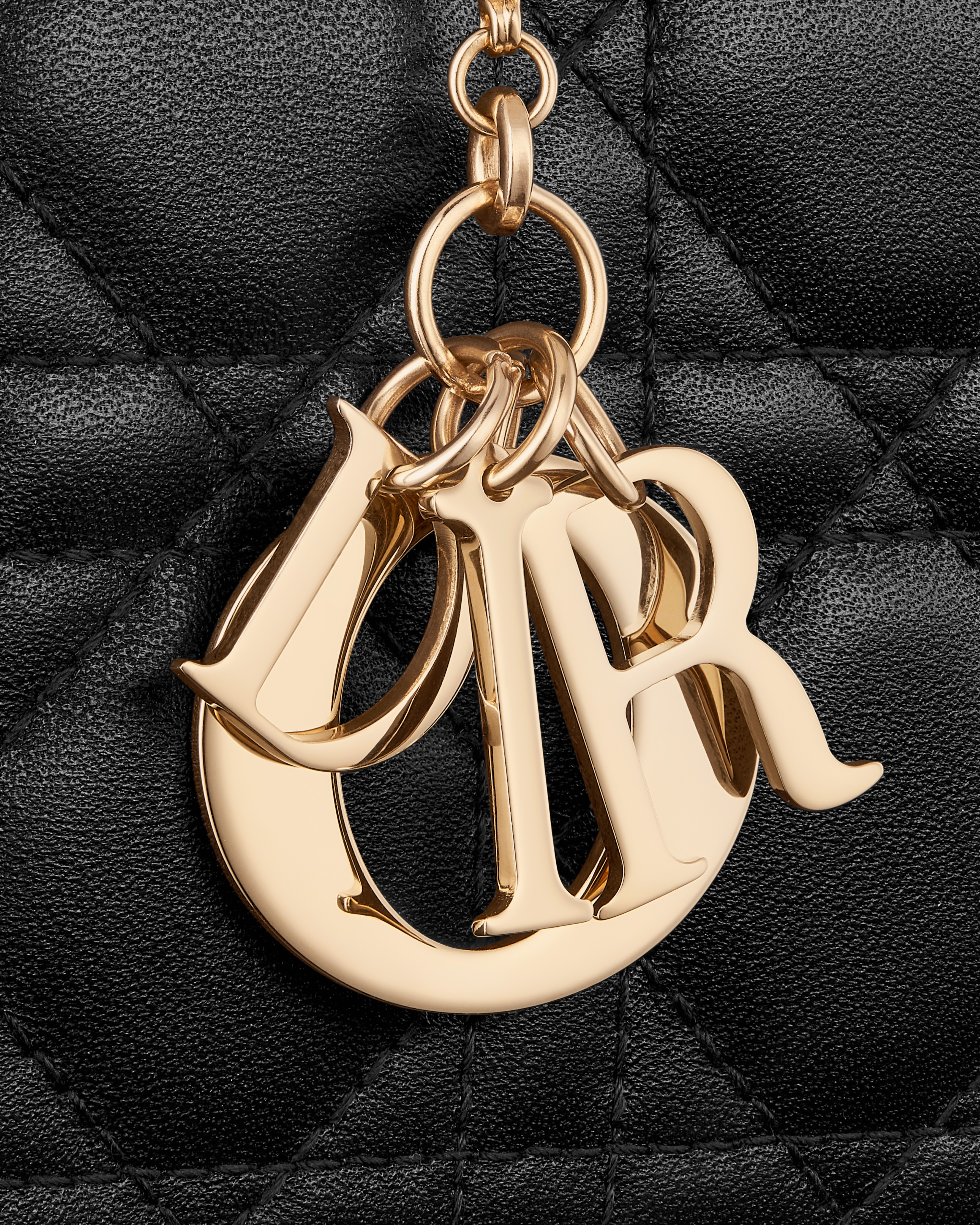 Portafoglio con cerniera medio Lady Dior Pelle di agnello Cannage nera E09