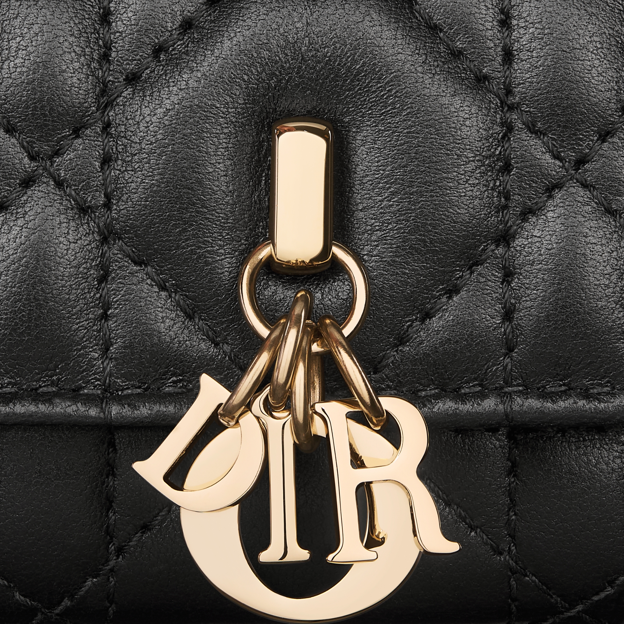 My Dior Veronia 錢包 黑色 Cannage 籐格紋羊皮 E09