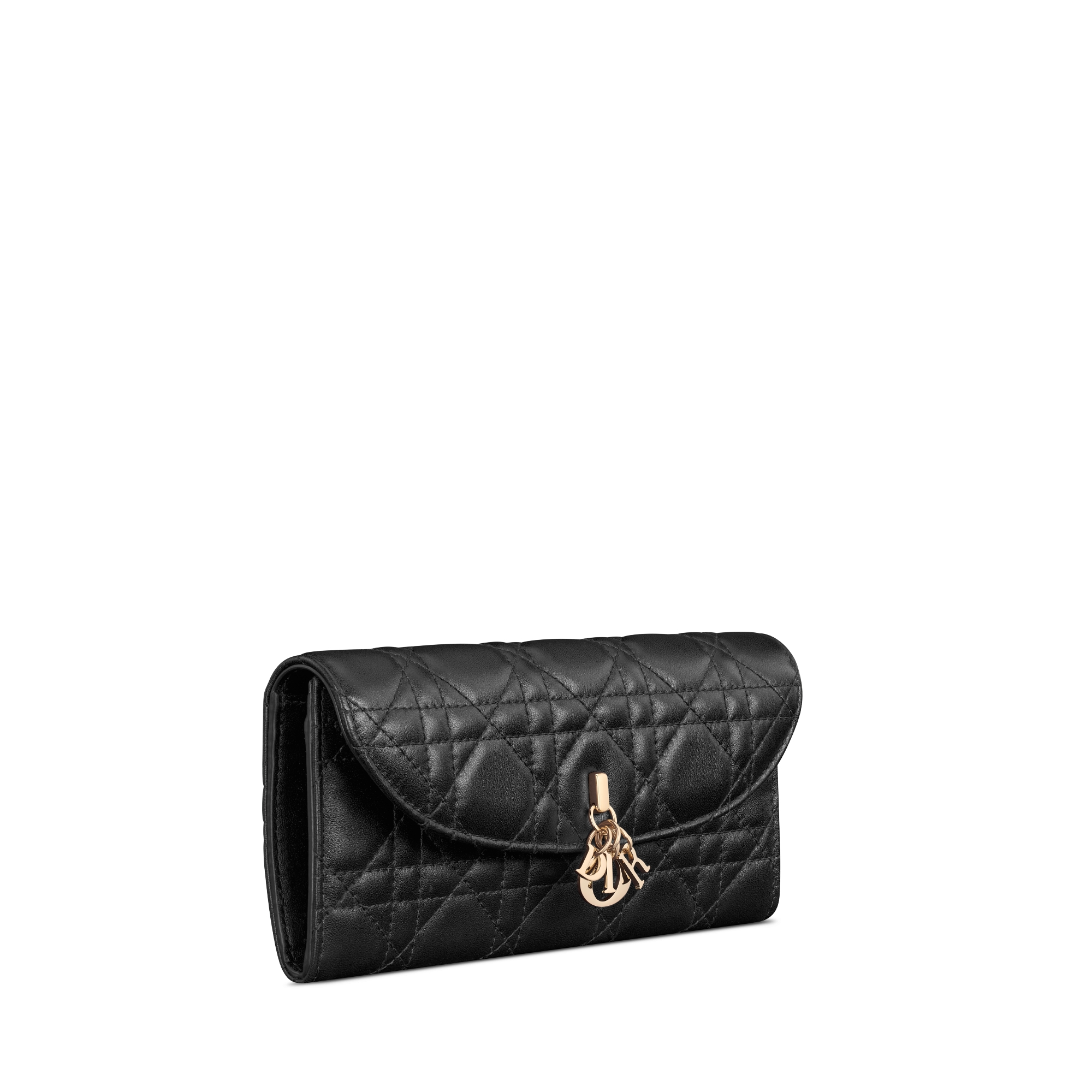 My Dior Violet Portemonnaie Cannage Lammleder in Schwarz E03