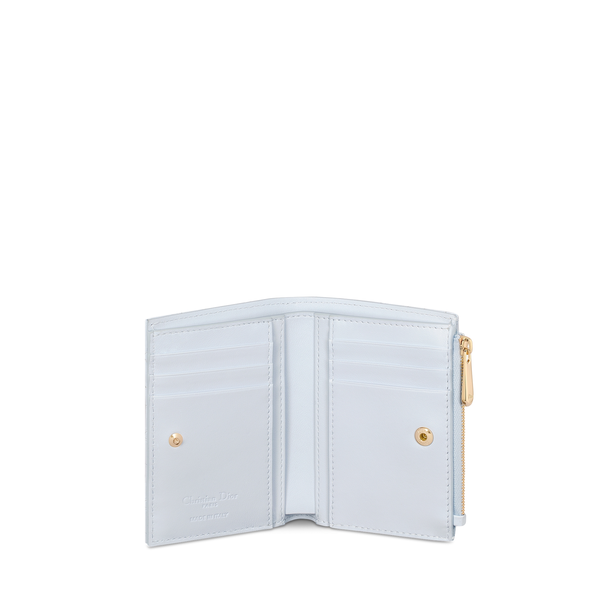 Lady Dior Dahlia Wallet Shirt Blue Cannage Lambskin E07