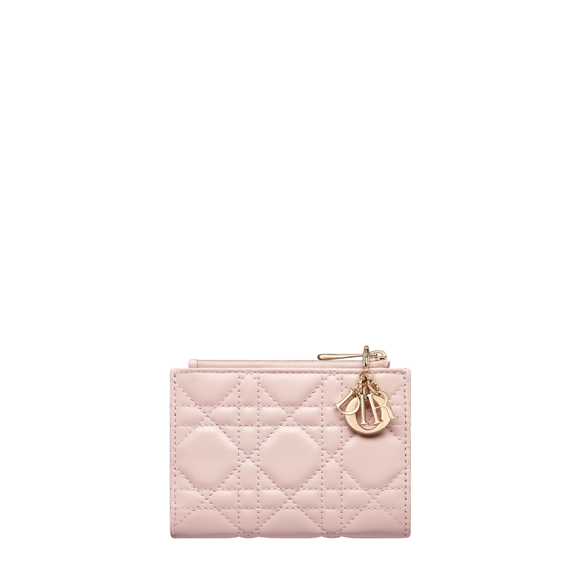 Lady Dior Dahlia Wallet Powder Pink Cannage Lambskin E08