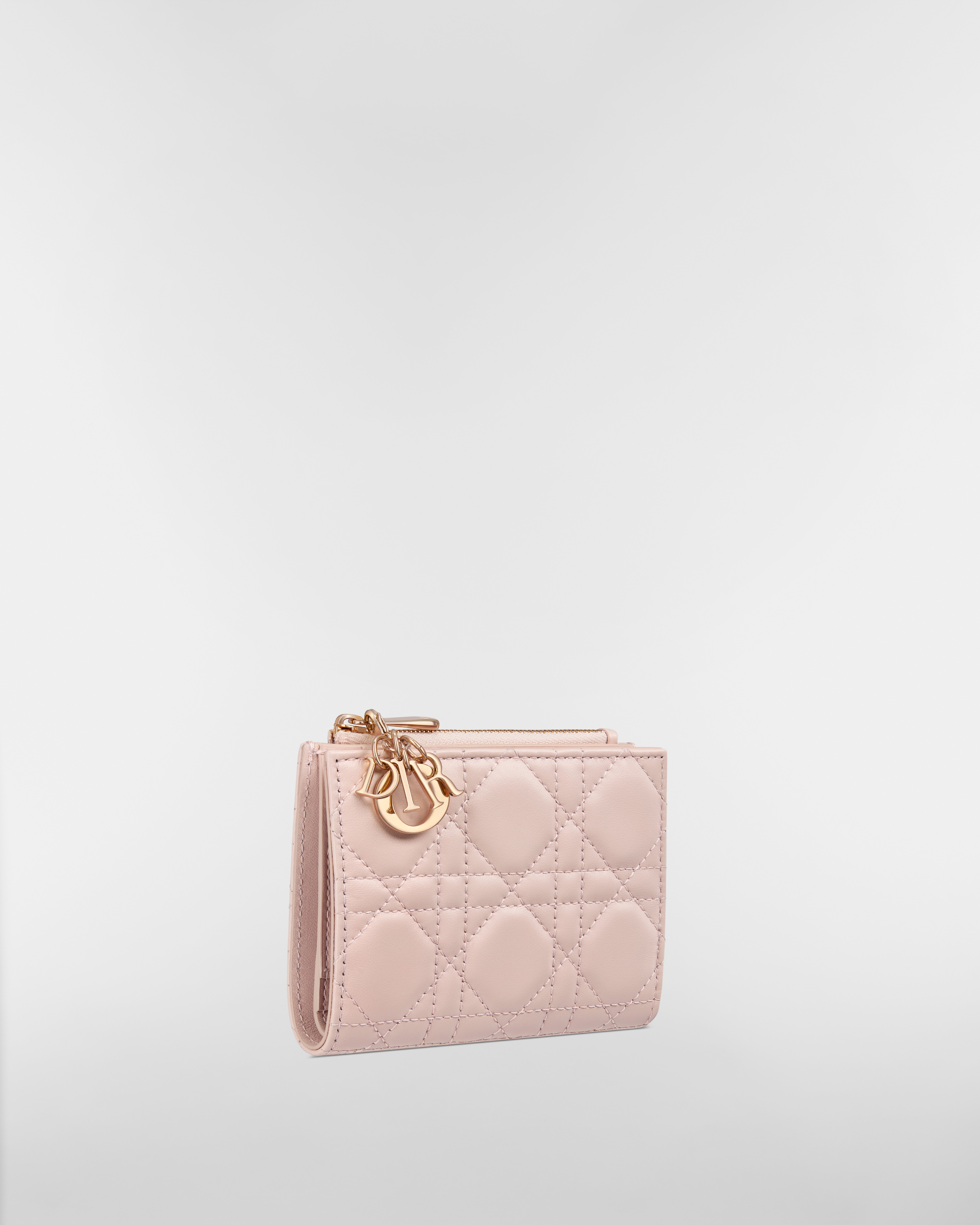 Lady Dior Dahlia Wallet Powder Pink Cannage Lambskin E03