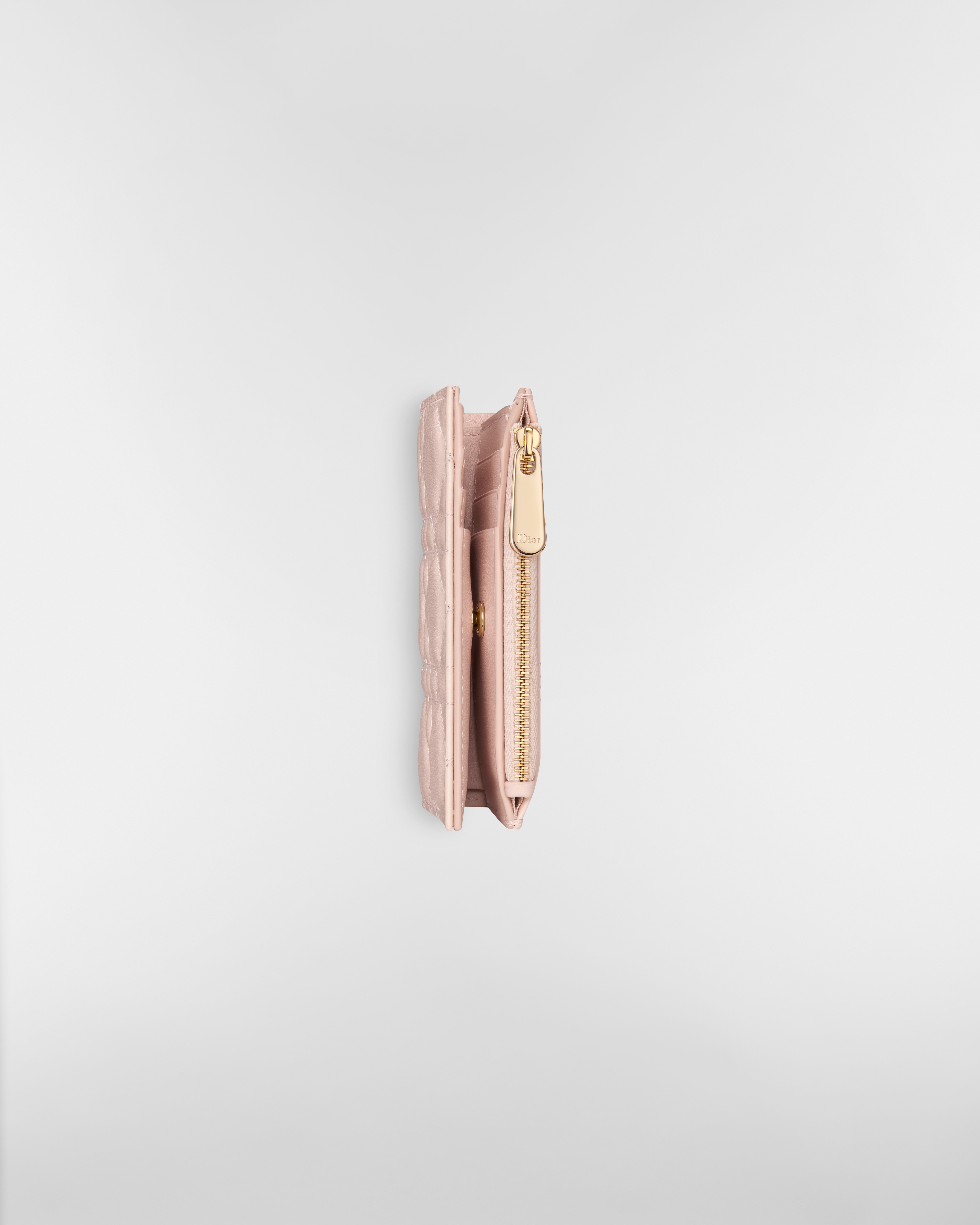 Lady Dior Dahlia 지갑 파우더 핑크 까나쥬 양가죽 E06