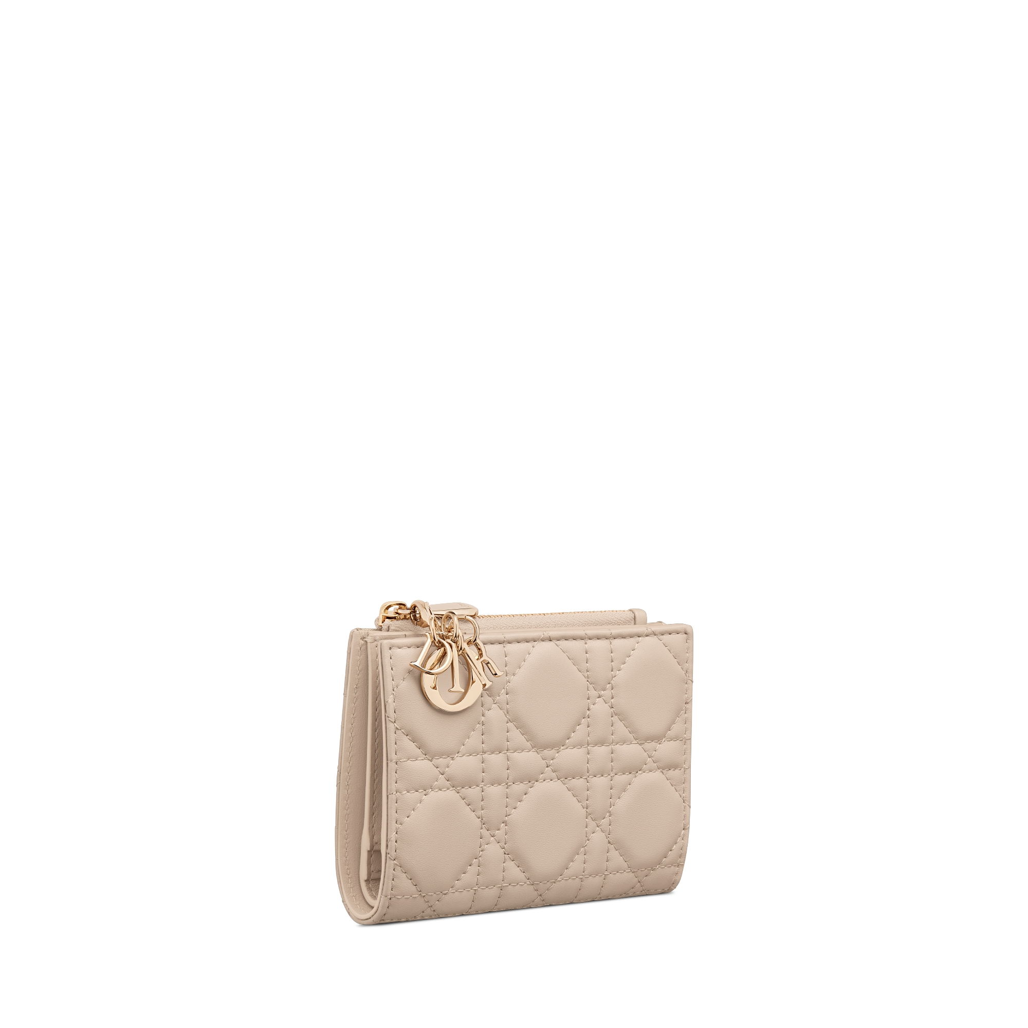 Lady Dior Dahlia Wallet Powder Beige Cannage Lambskin E03