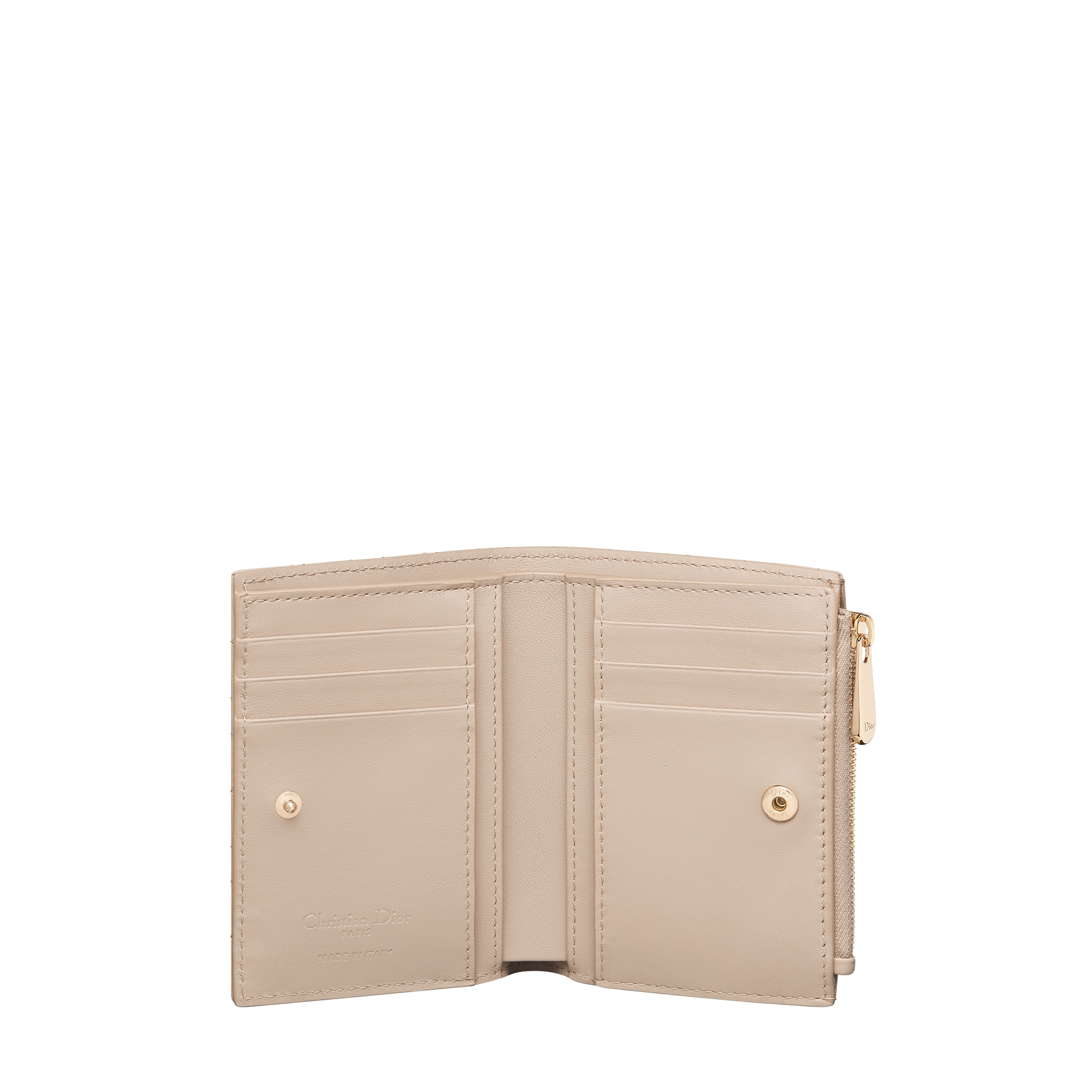 Lady Dior Dahlia Wallet Powder Beige Cannage Lambskin E07