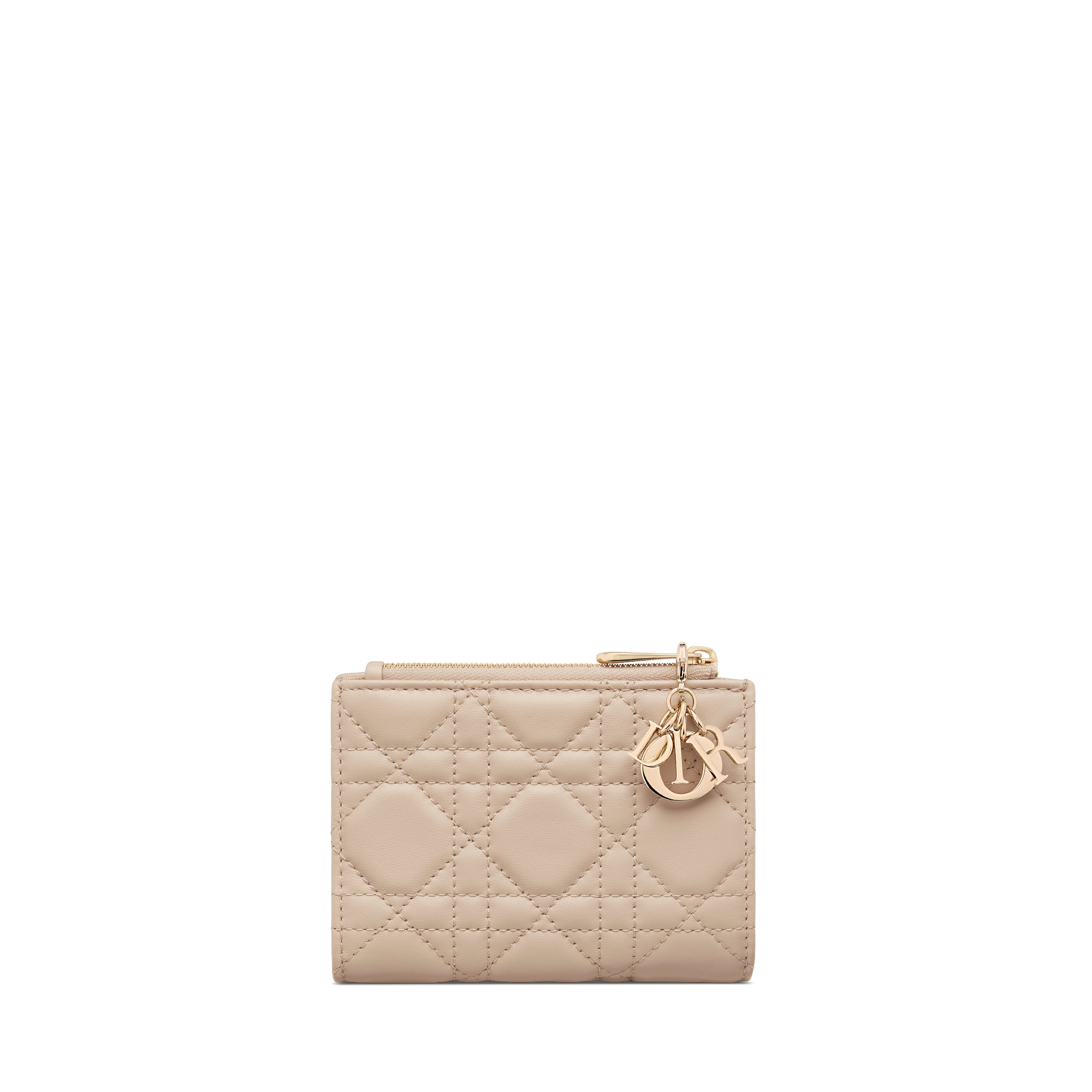 Lady Dior Dahlia Wallet Powder Beige Cannage Lambskin E08