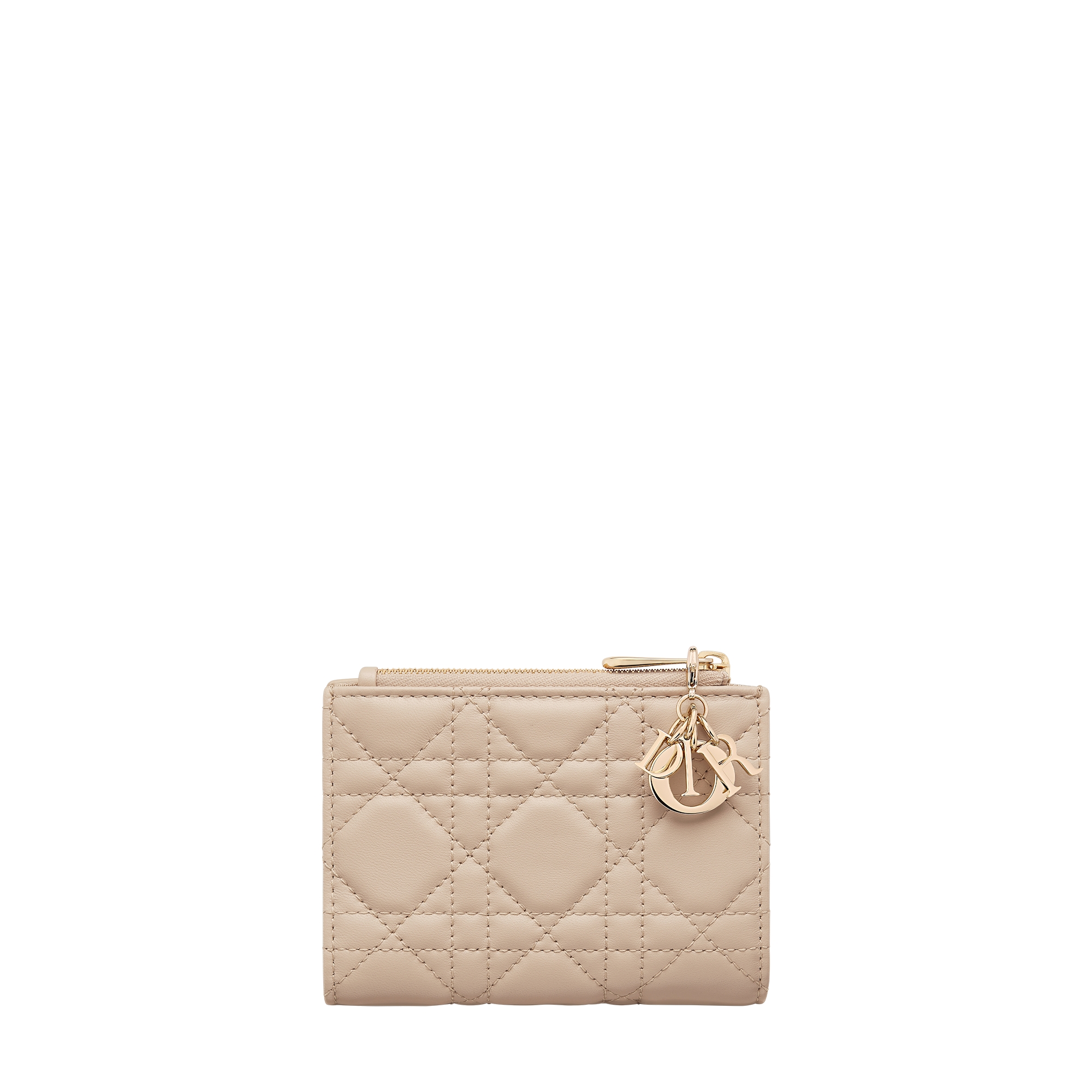 Lady Dior Dahlia Wallet Powder Beige Cannage Lambskin E08