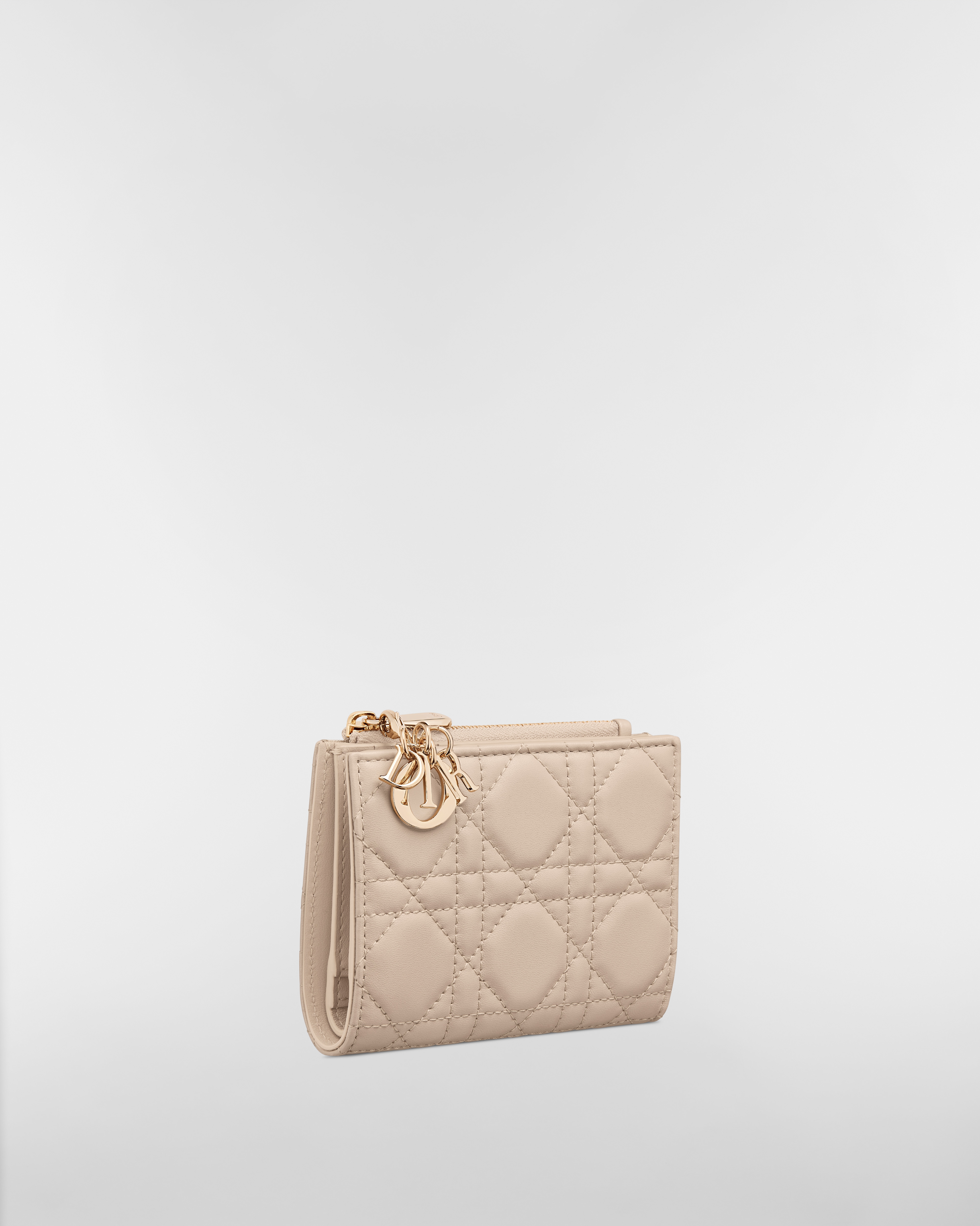 Lady Dior Dahlia Wallet Powder Beige Cannage Lambskin E03