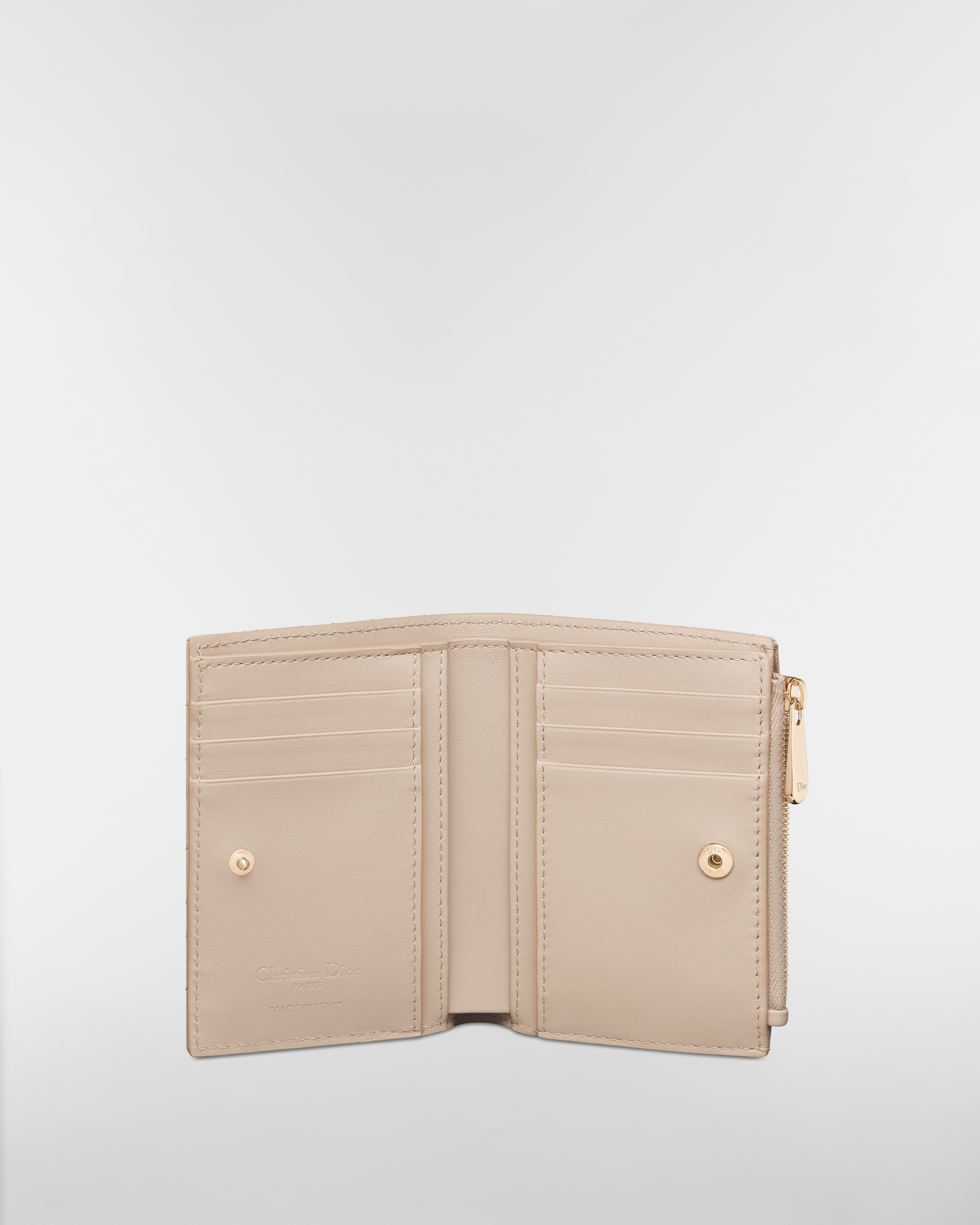 Lady Dior Dahlia Wallet Powder Beige Cannage Lambskin E07