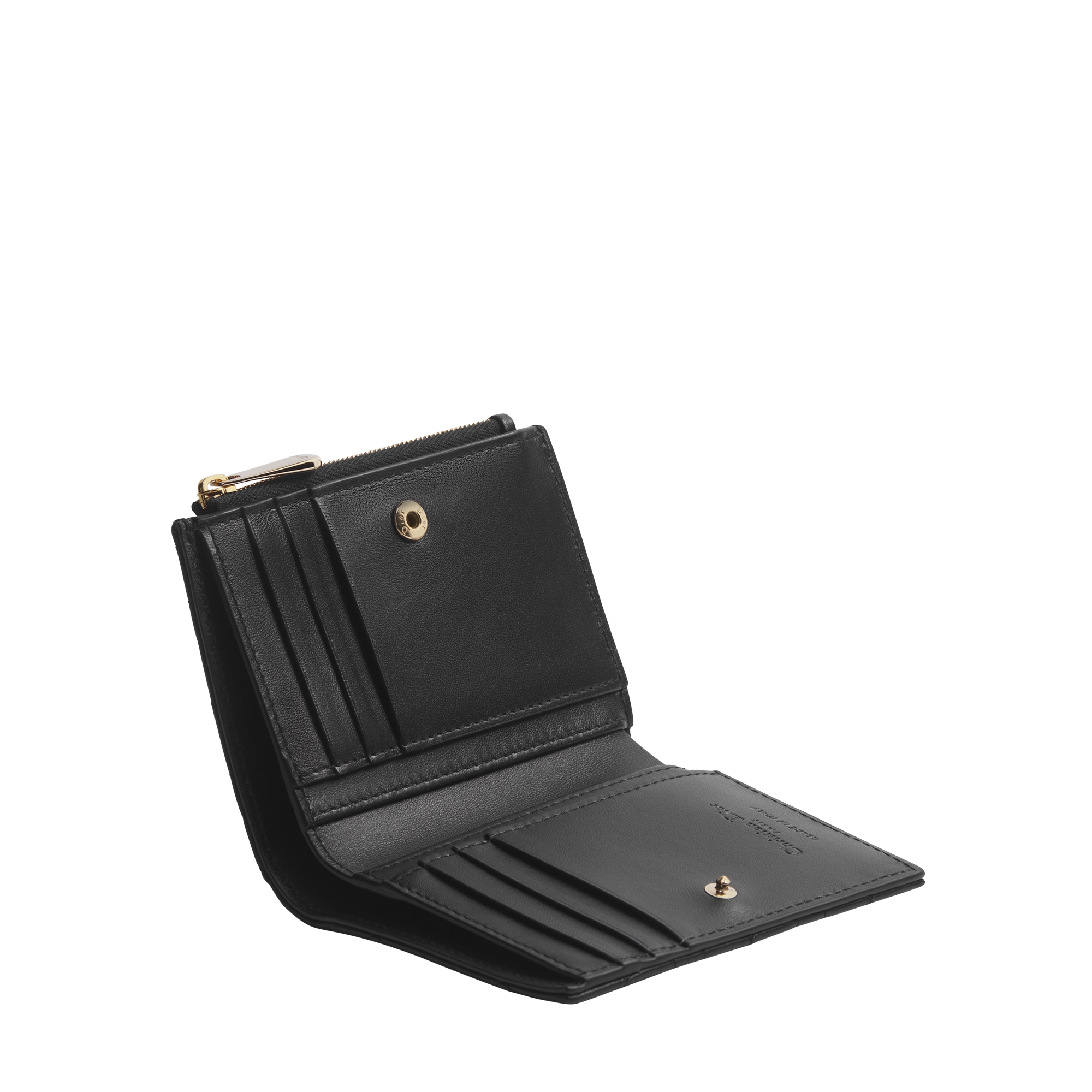 Lady Dior Dahlia Wallet Black Cannage Lambskin E06