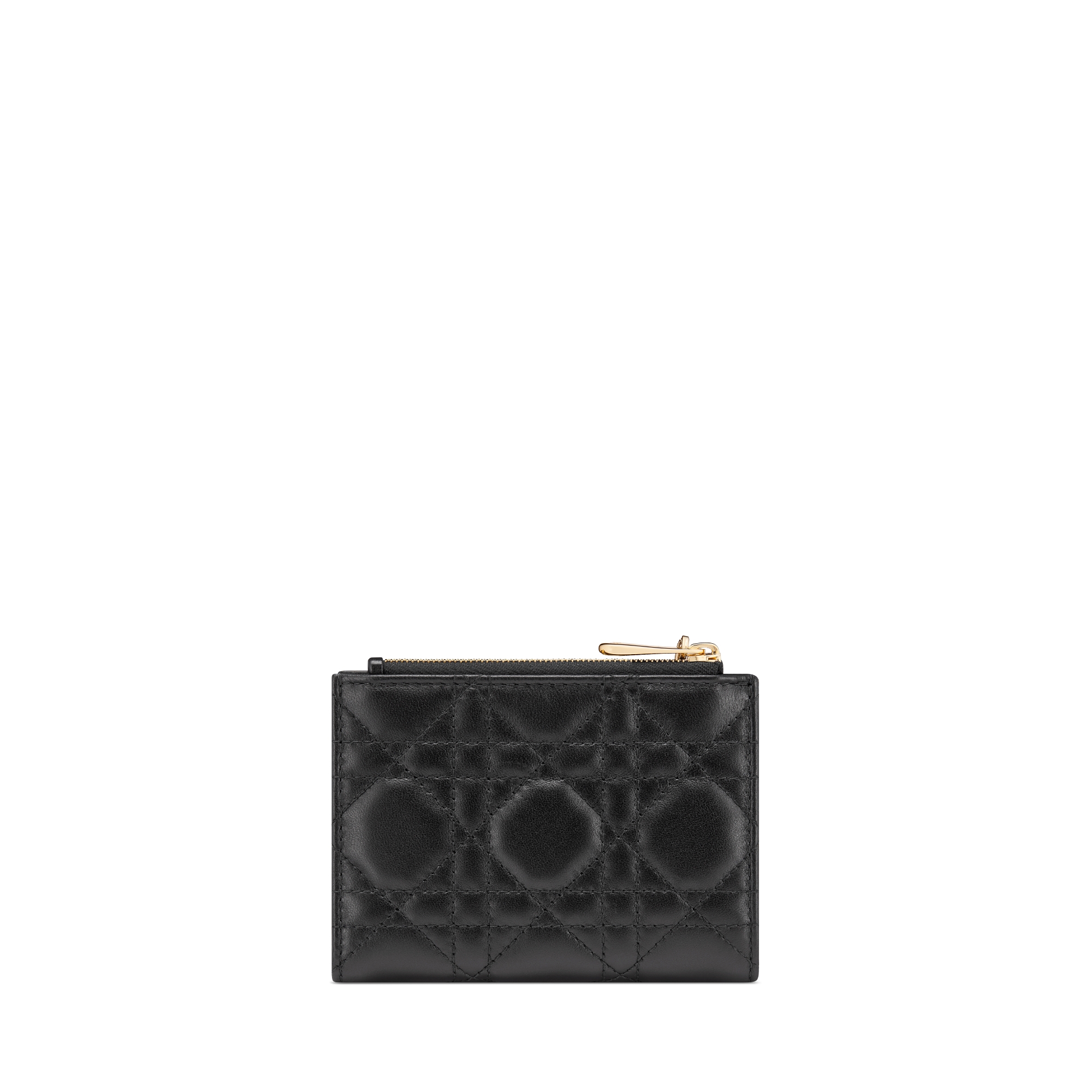 Lady Dior Dahlia-portemonnee Zwart lamsleer met Cannage-motief E08