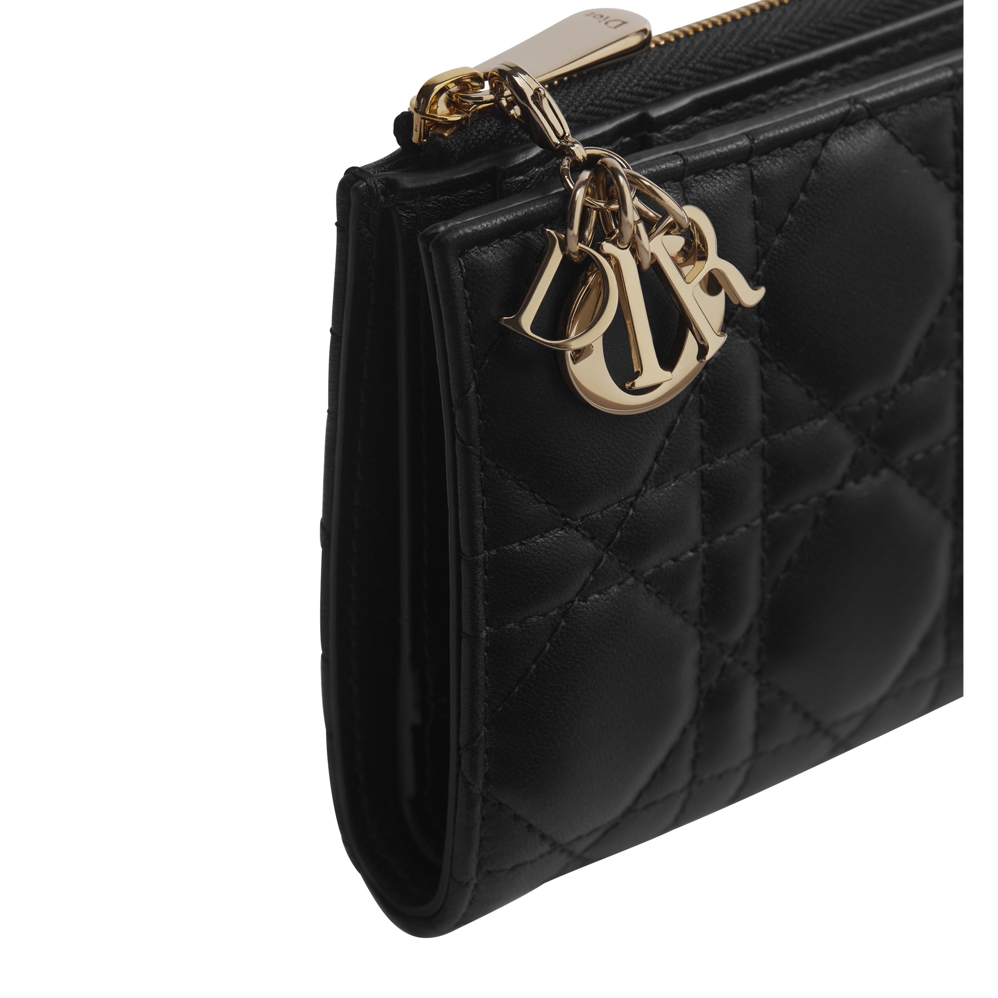 Lady Dior Dahlia Wallet Black Cannage Lambskin E09