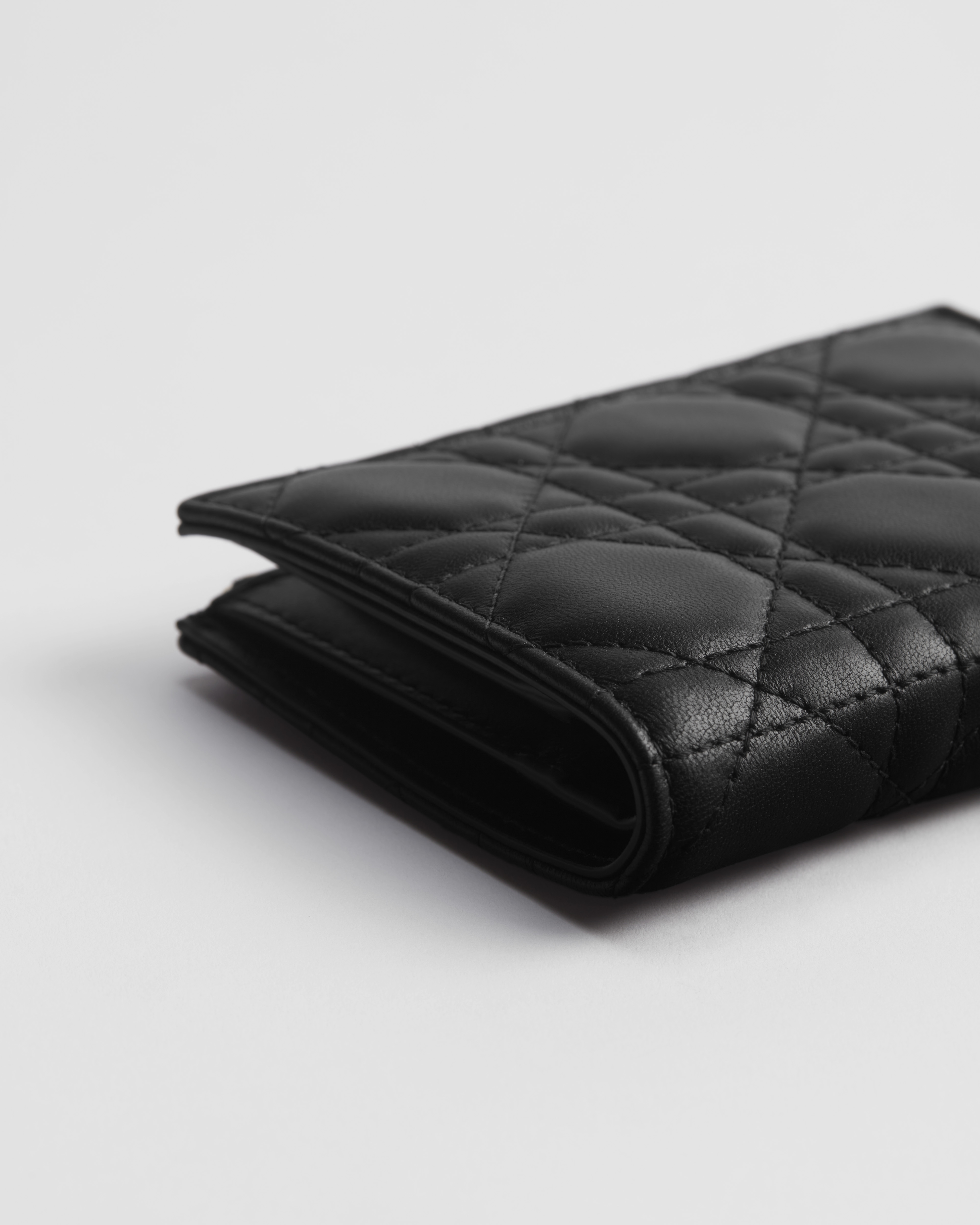 Lady Dior Dahlia Wallet Black Cannage Lambskin E10