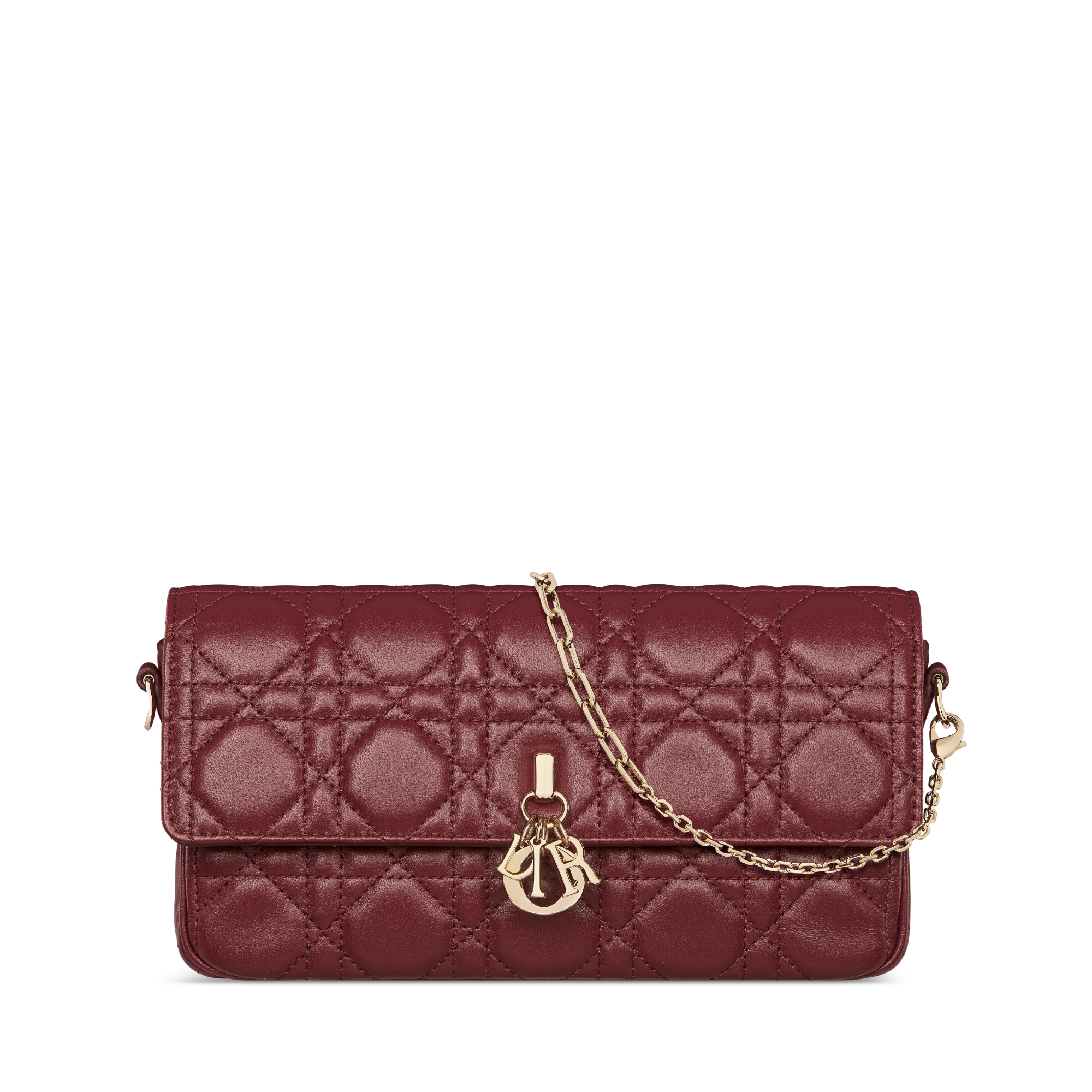 My Dior Pouch with Chain Burgundy Cannage Lambskin E01