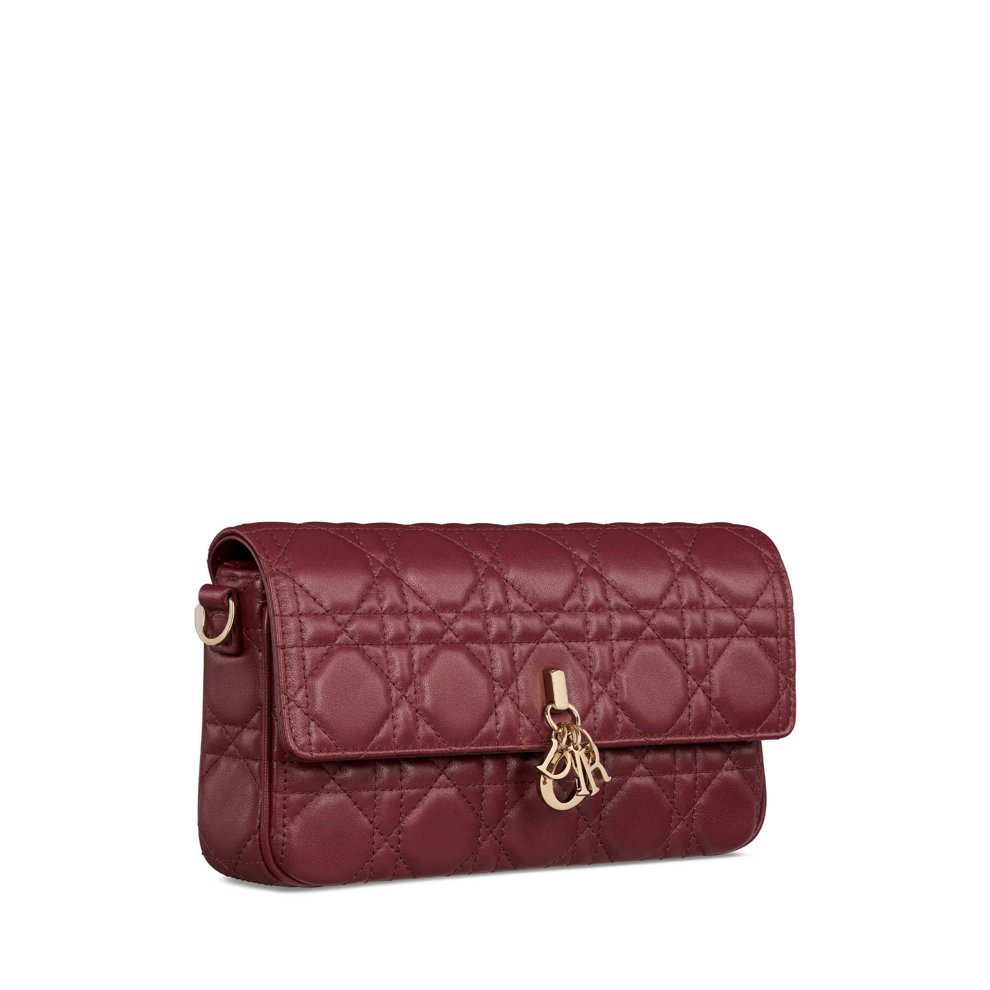 My Dior Pouch with Chain Burgundy Cannage Lambskin E03