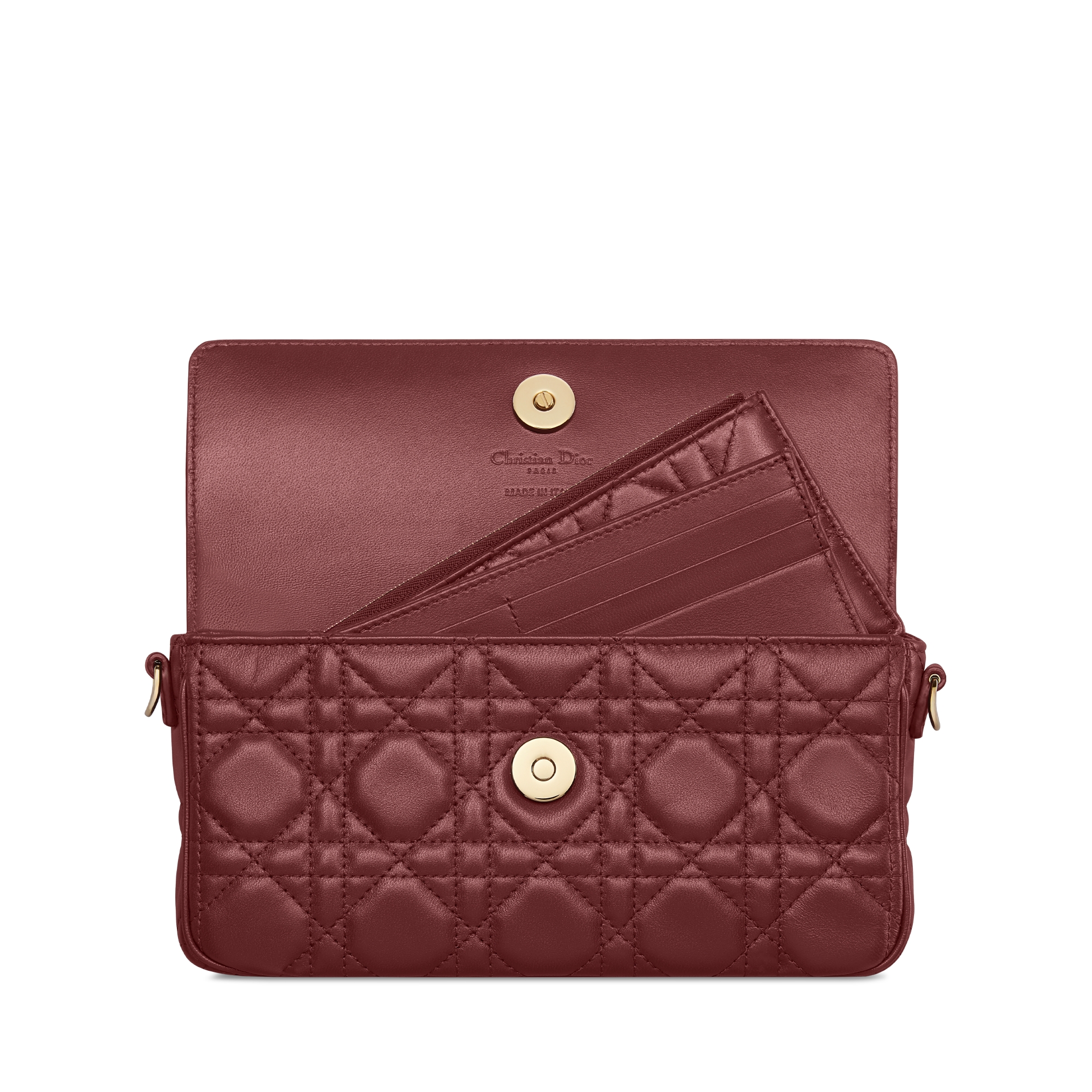 My Dior Pouch with Chain Burgundy Cannage Lambskin E10
