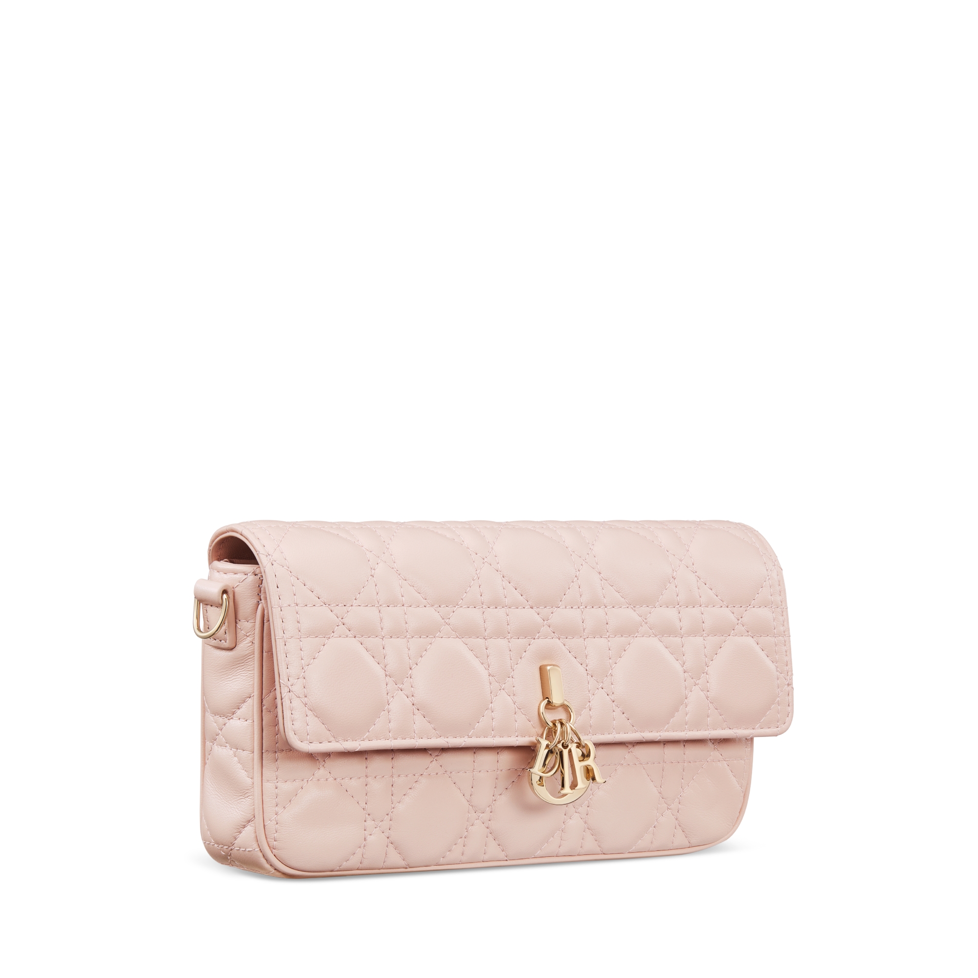 My Dior 鏈帶小袋 胭脂粉色 Cannage 藤格紋圖案羊皮 E03