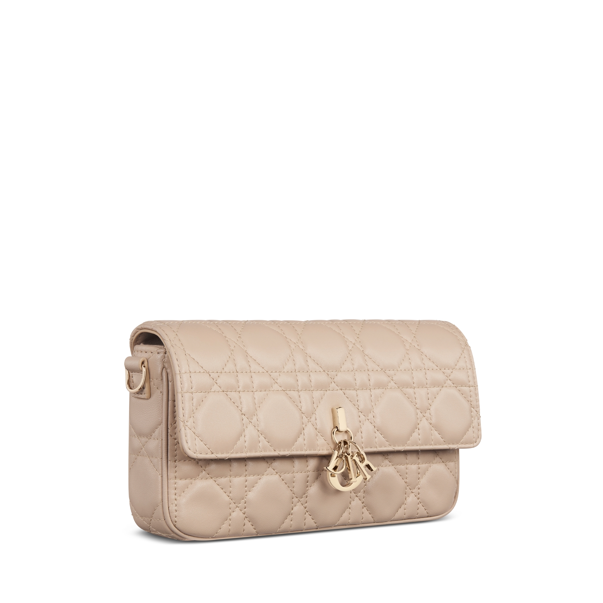 My Dior Pouch with Chain Powder Beige Cannage Lambskin E03