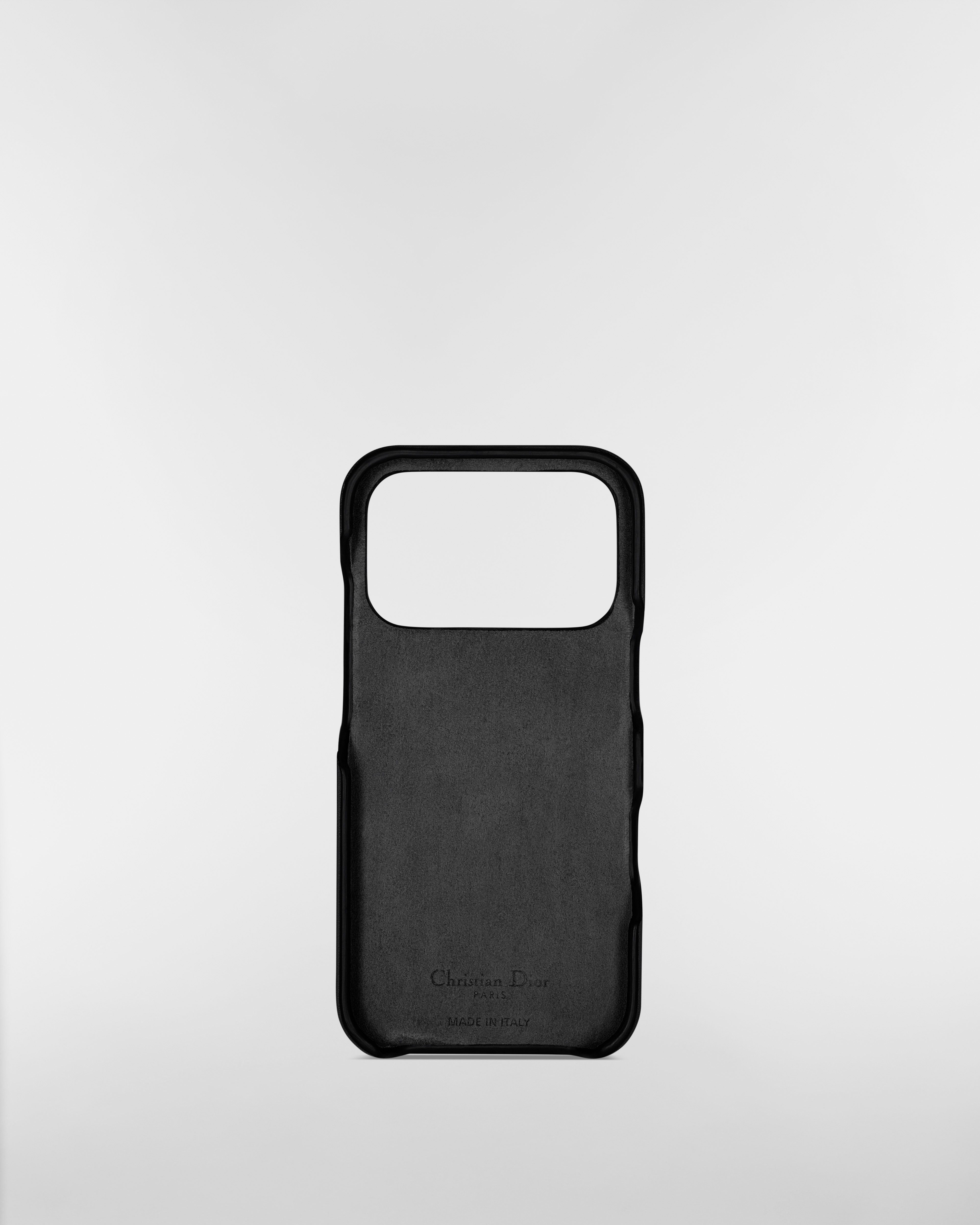 Lady Dior Hülle für iPhone 17 Pro Cannage Lammleder in Schwarz E08