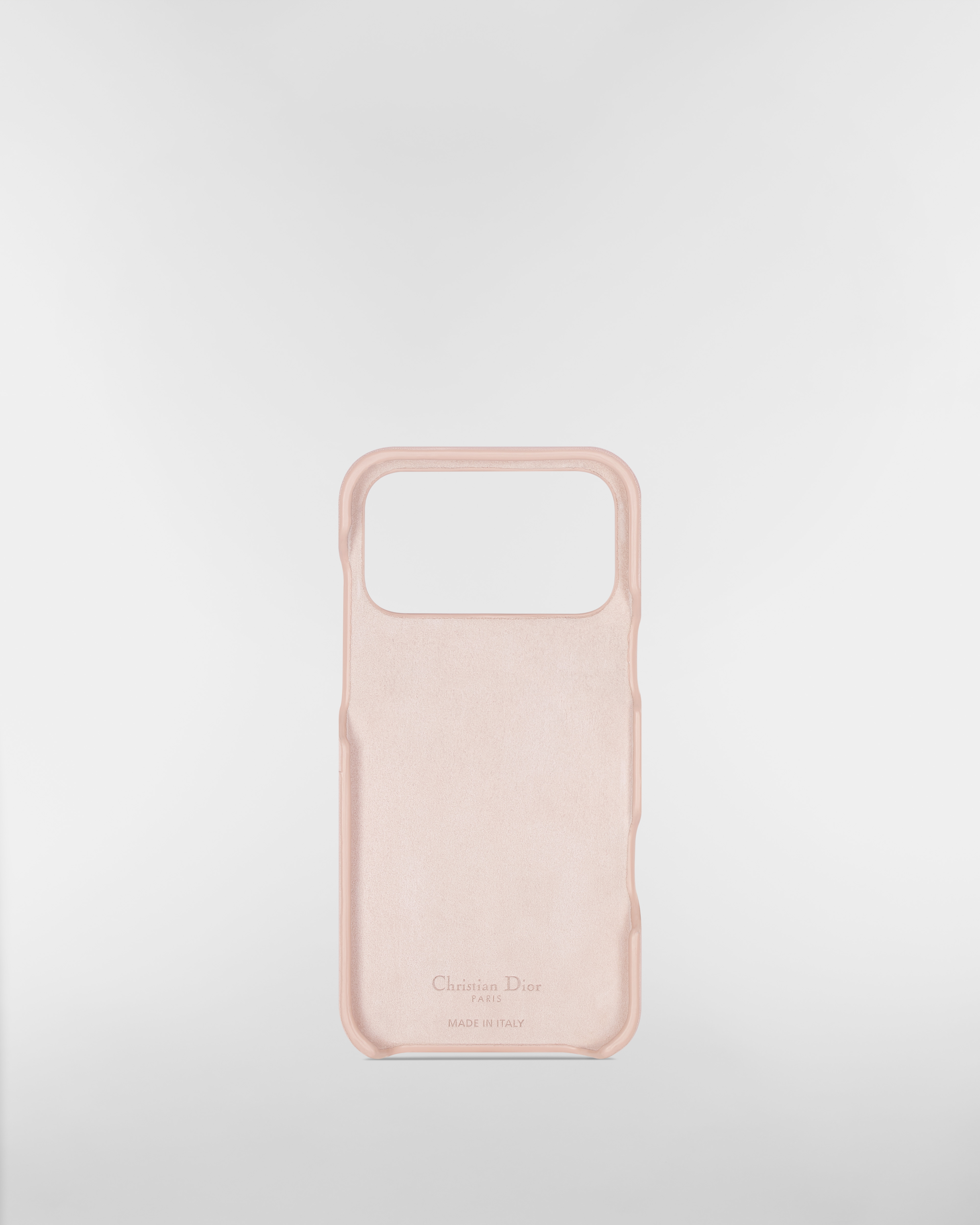 Lady Dior iPhone 17 Pro Max 케이스 파우더 핑크 까나쥬 양가죽 E08