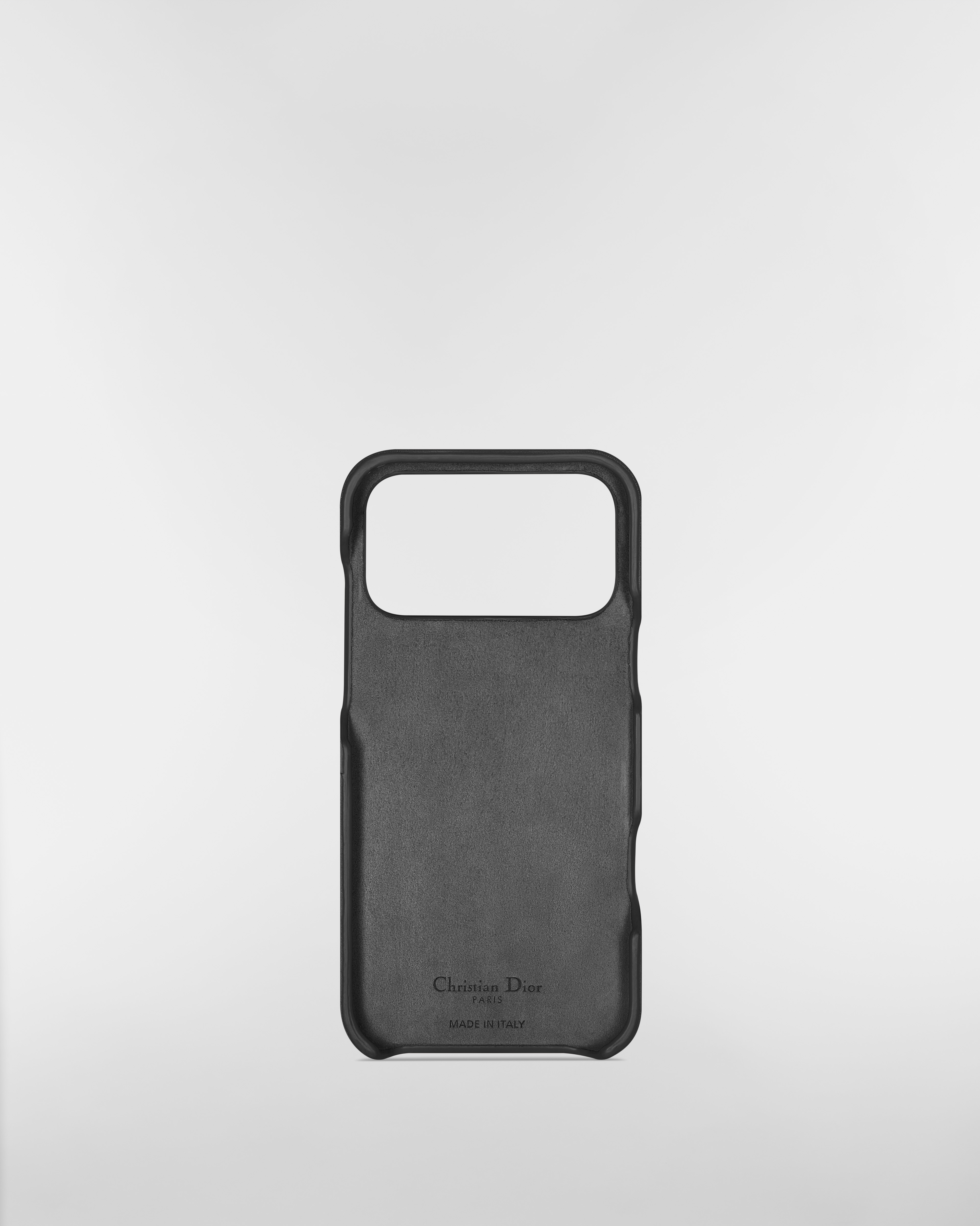 Lady Dior Hülle für iPhone 17 Pro Max Cannage Lammleder in Schwarz E08