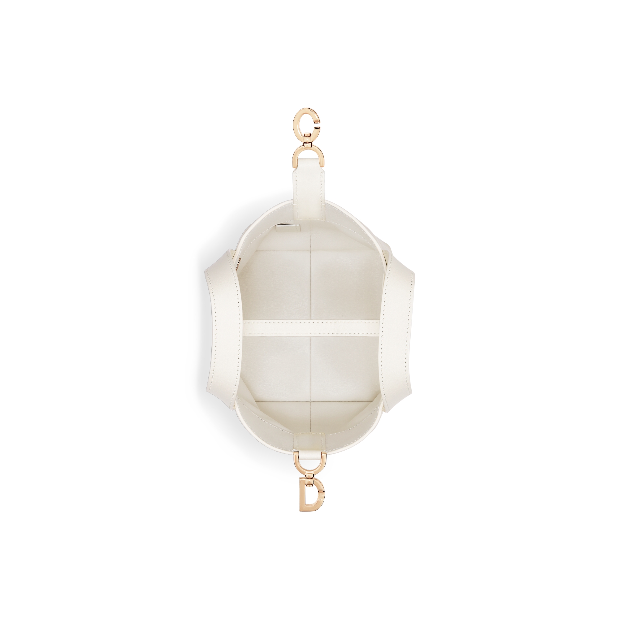 Dior Toujours 直式微型托特包 奶白色 Cannage 籐格紋小牛皮搭配愛心圖案 E06