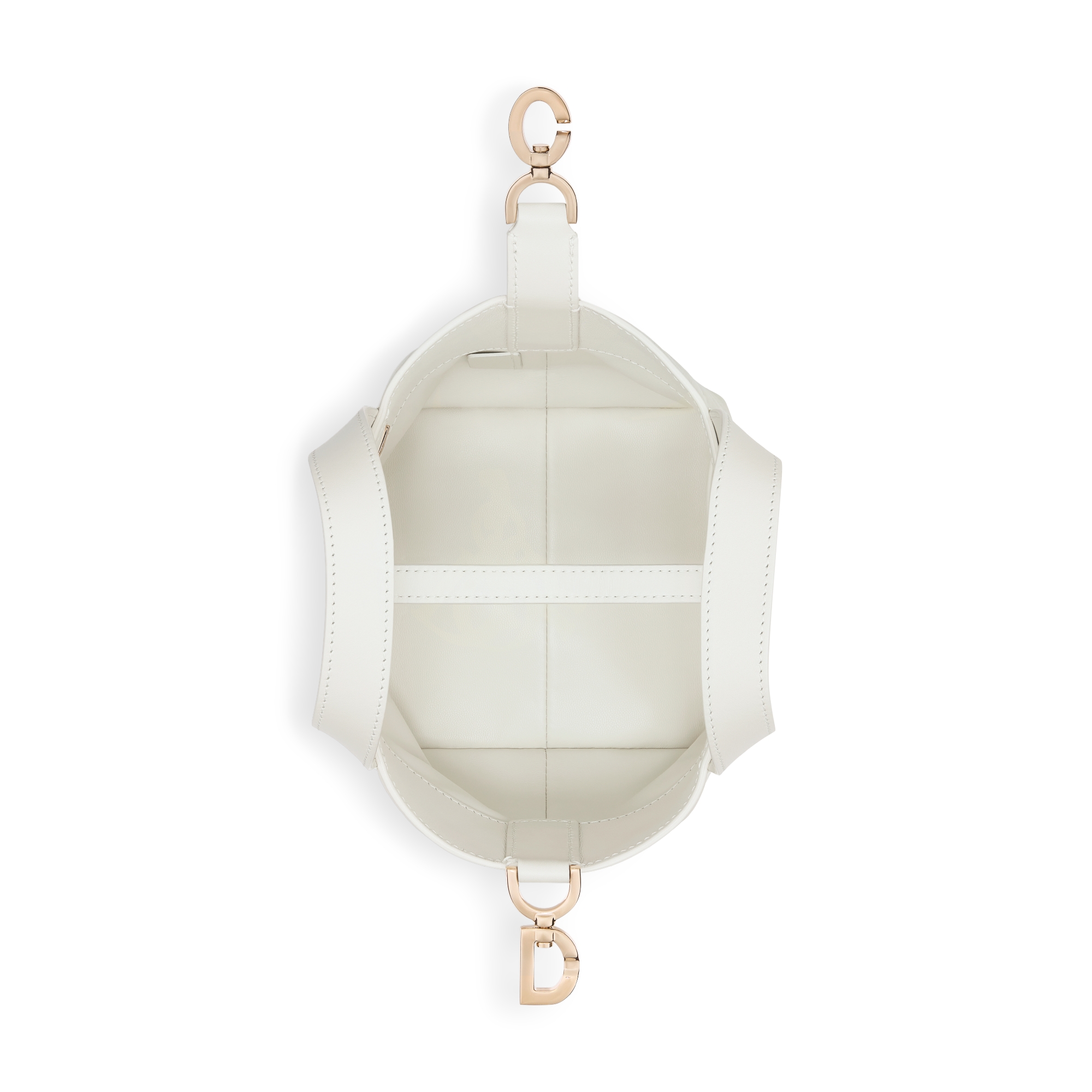 Dior Toujours 直式微型托特包 象牙色 Macrocannage 大籐格紋小牛皮 E06