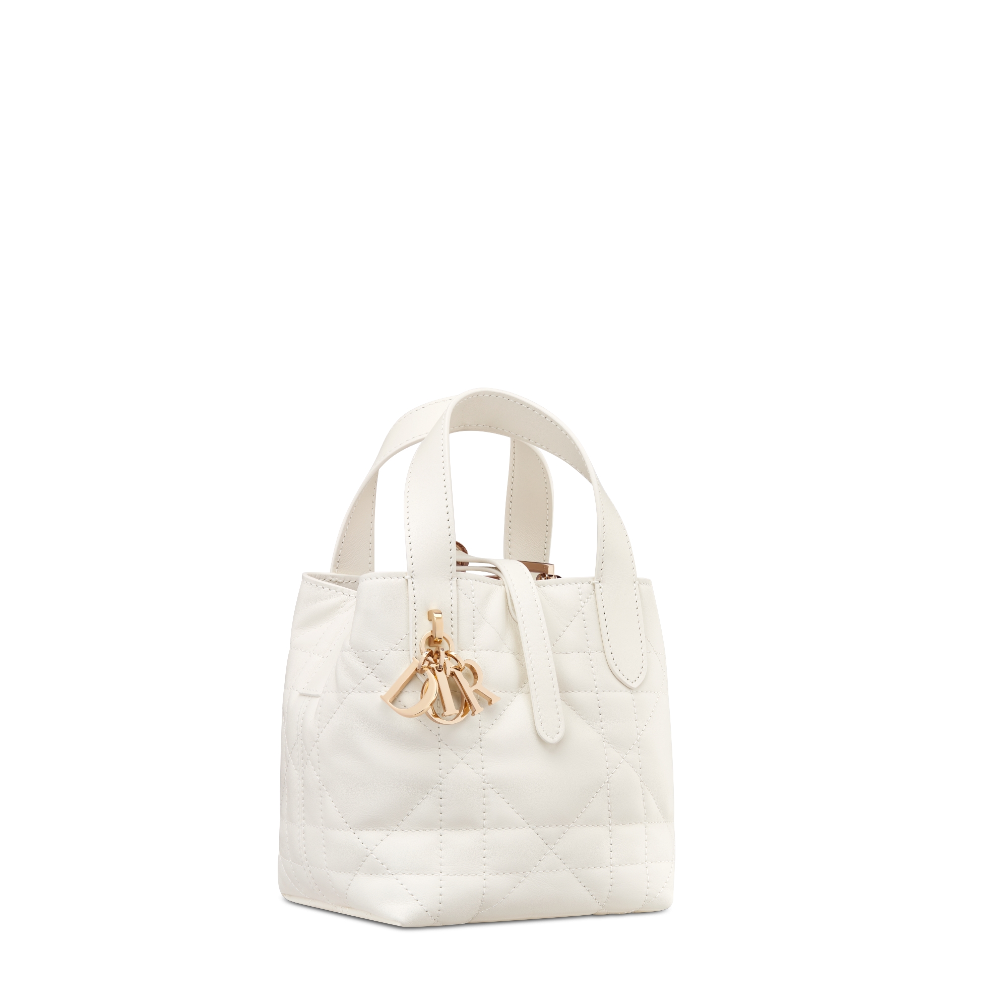 Dior Toujours Vertical Nano Tote Bag Latte Macrocannage Calfskin E03