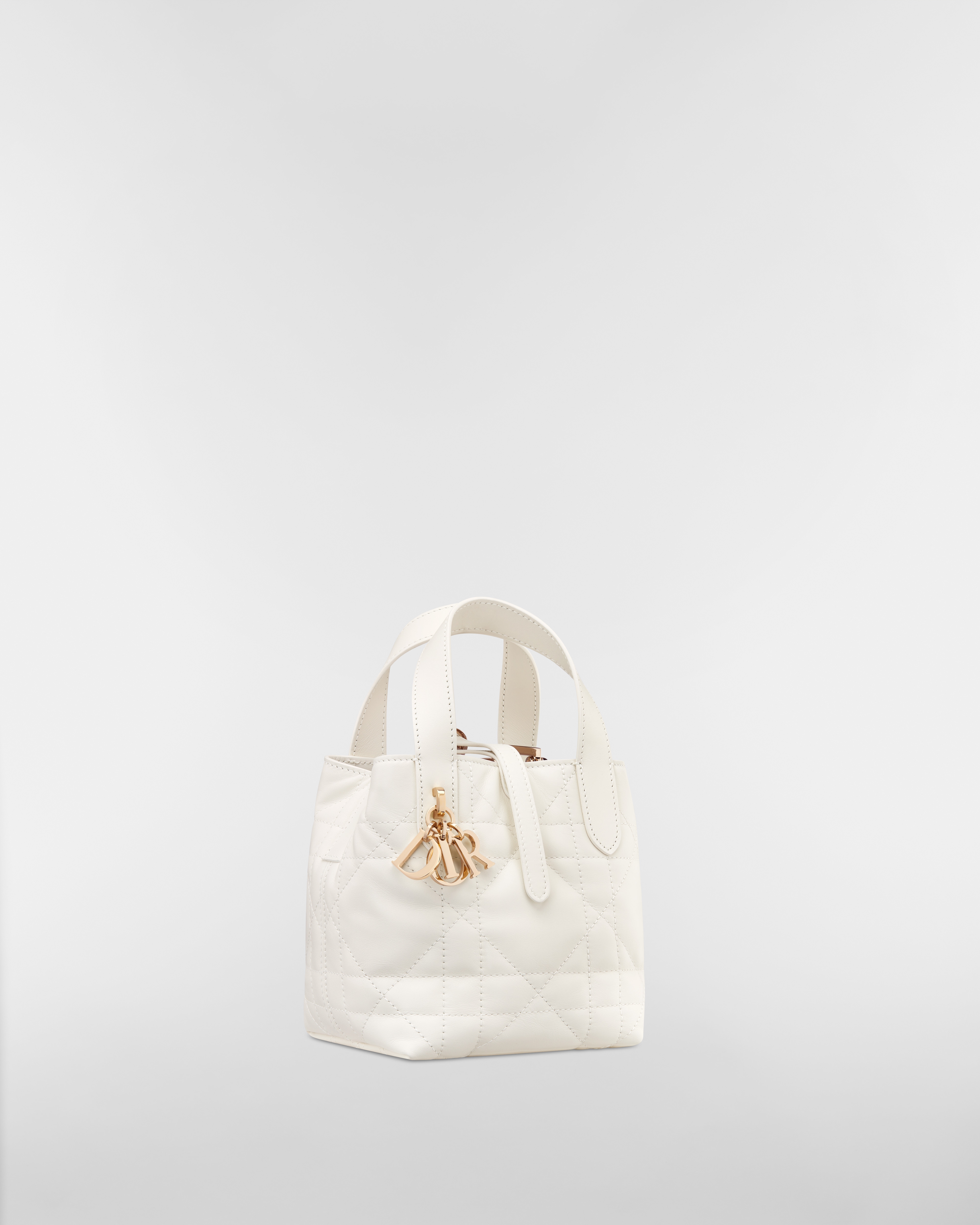 Dior Toujours Vertical Nano Tote Bag Latte Macrocannage Calfskin E03