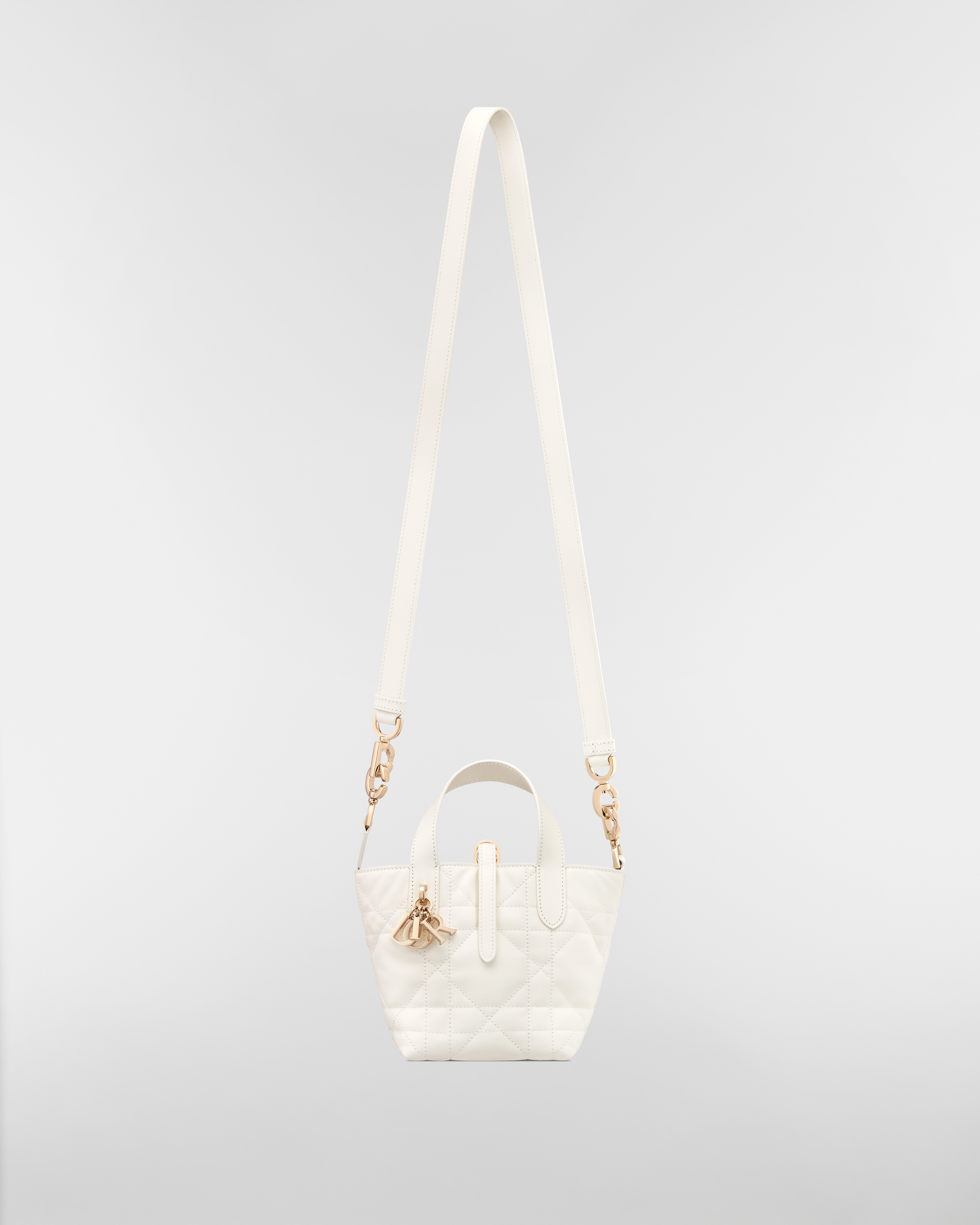 Dior Toujours Vertical Nano Tote Bag Latte Macrocannage Calfskin E07