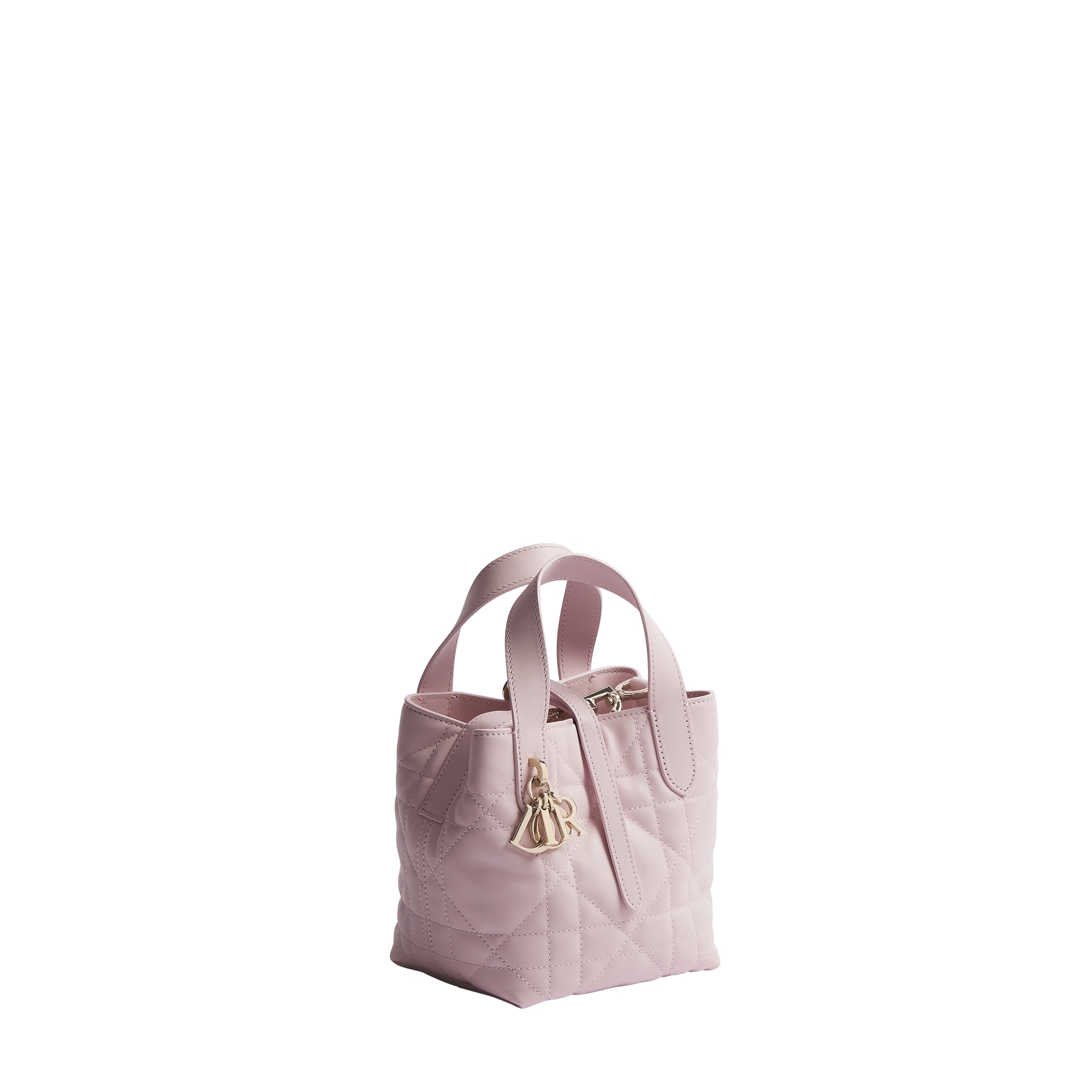 Dior Toujours Vertical Nano Tote Bag Rose Tendre Macrocannage Calfskin E03