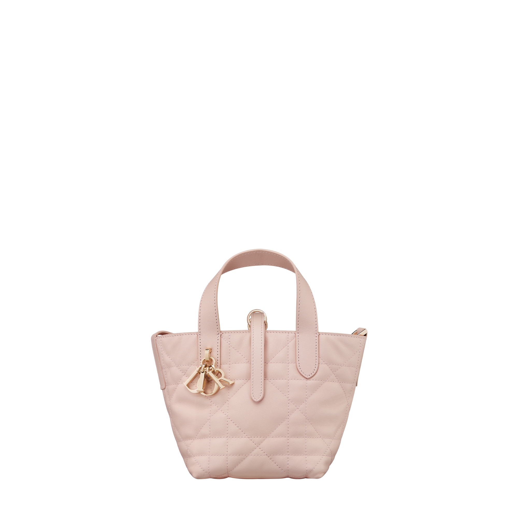Dior Toujours Vertical Nano Tote Bag Powder Pink Macrocannage Calfskin E01
