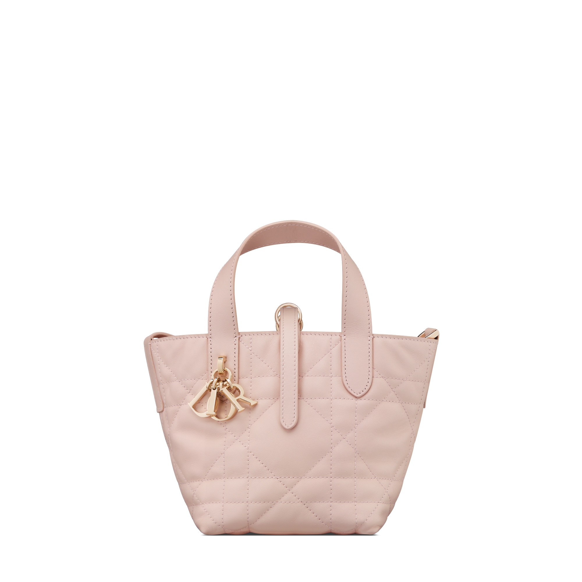 Dior Toujours Vertical Nano Tote Bag Powder Pink Macrocannage Calfskin E01