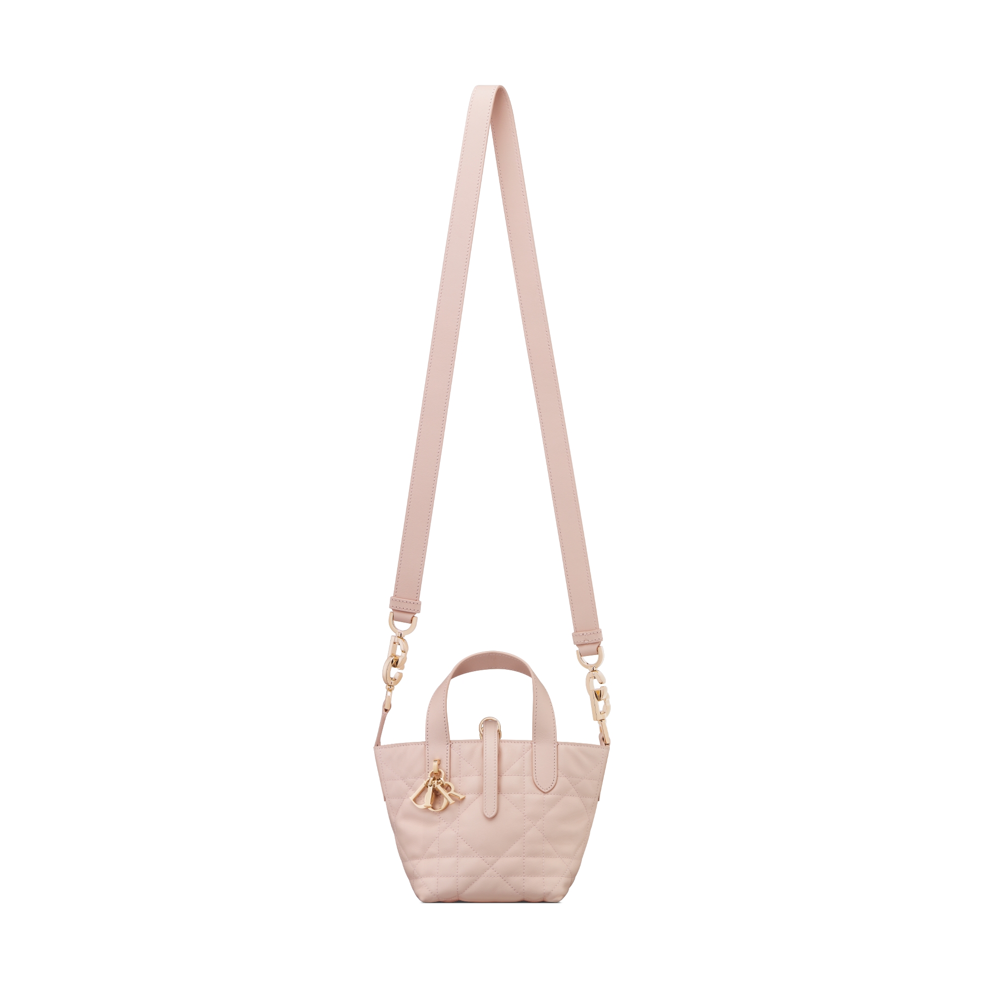 Dior Toujours Vertical Nano Tote Bag Powder Pink Macrocannage Calfskin E07