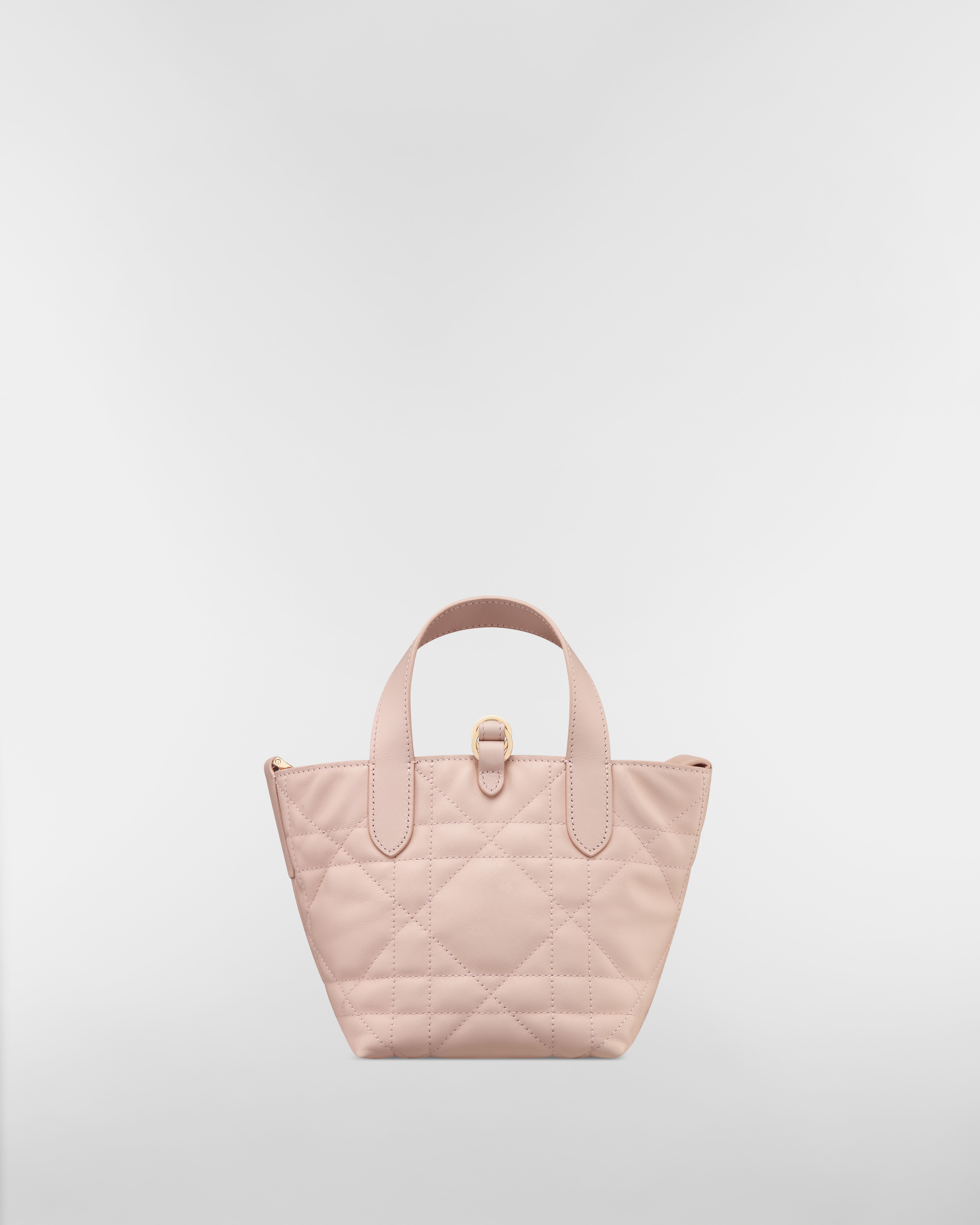 Dior Toujours 直式微型托特包 淡粉色 Macrocannage 大籐格紋小牛皮 E08