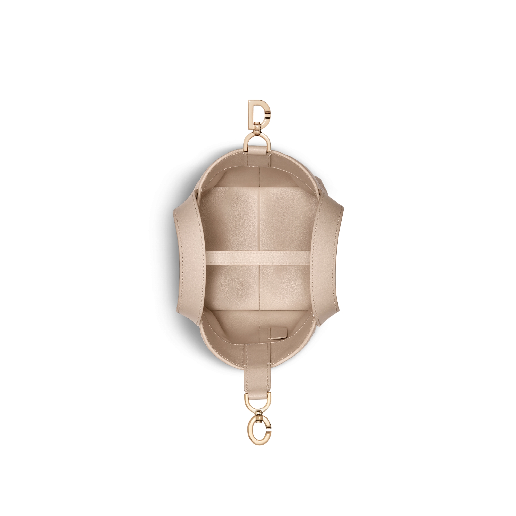 Nano sac cabas vertical Dior Toujours Cuir de veau Macrocannage beige poudre E06