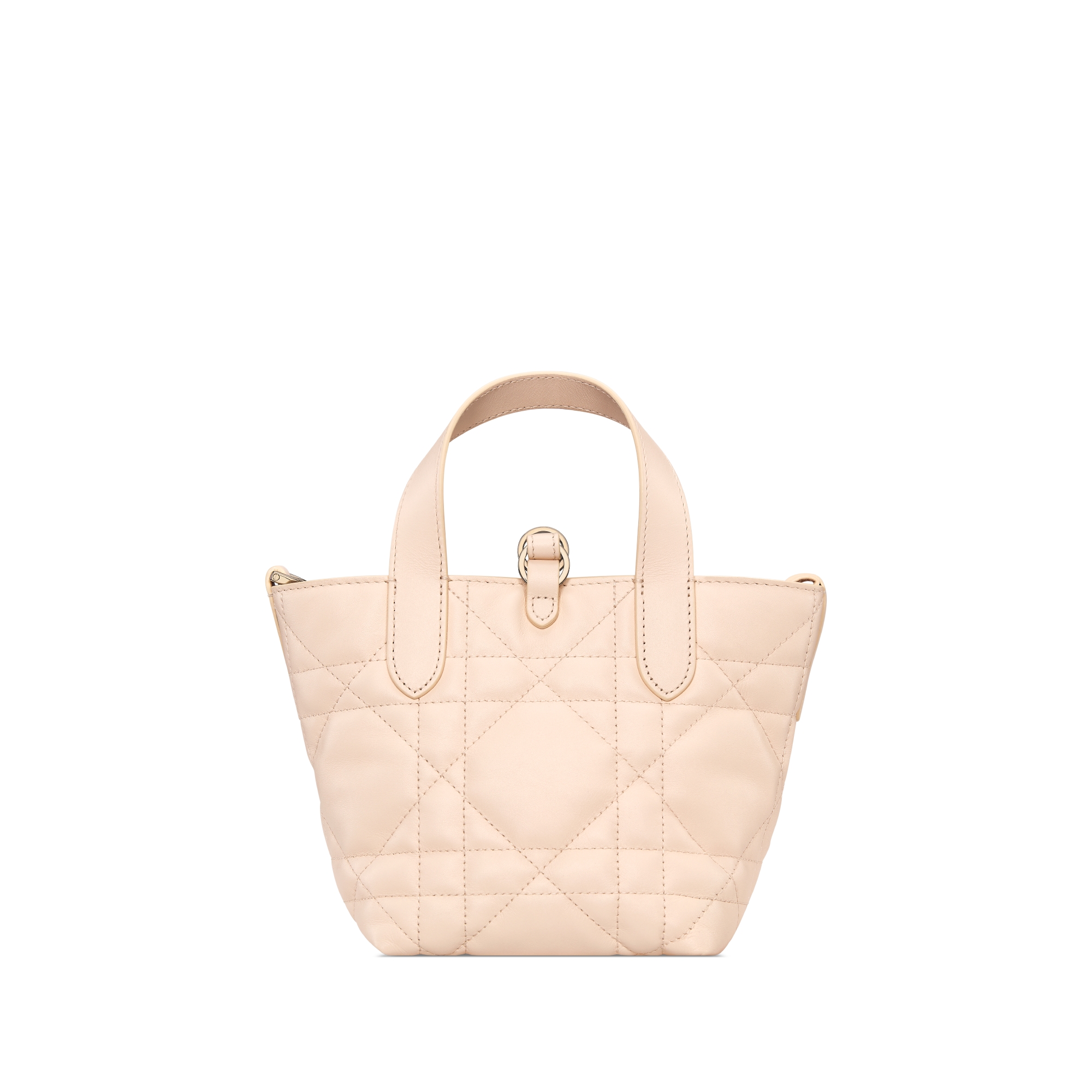 Dior Toujours 直式微型托特包 砂岩粉 Macrocannage 大籐格紋小牛皮 E08