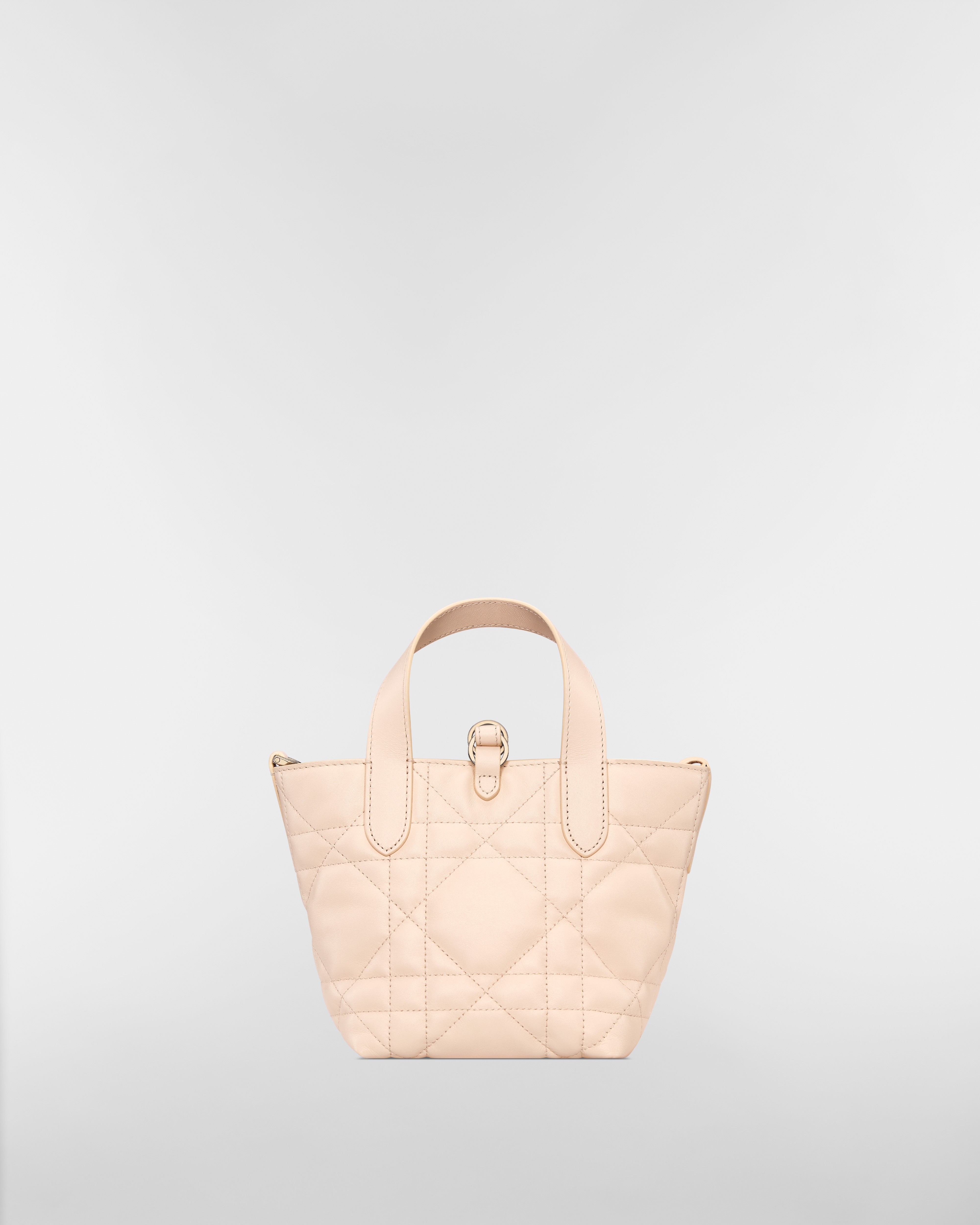 Dior Toujours Vertical Nano Tote Bag Sandstone Pink Macrocannage Calfskin E08