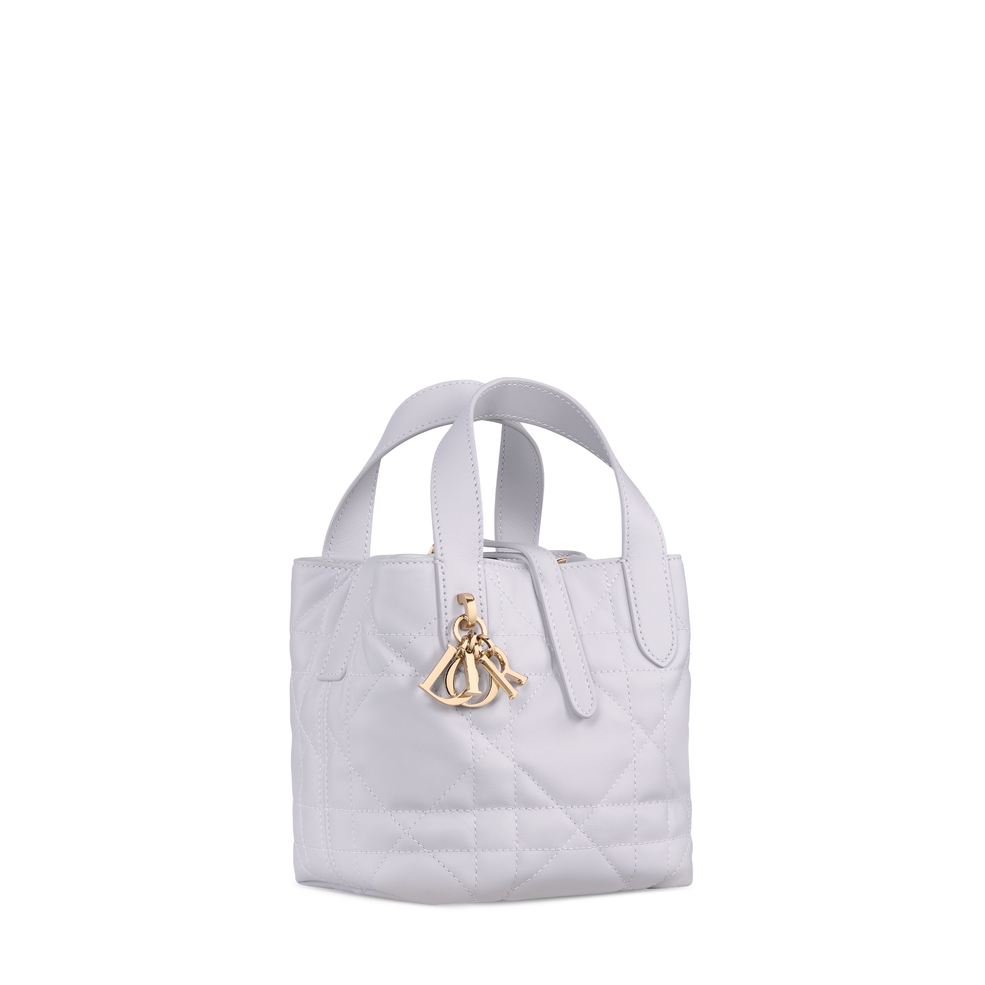 Dior Toujours Vertical Nano Tote Bag Lilac Macrocannage Calfskin E03