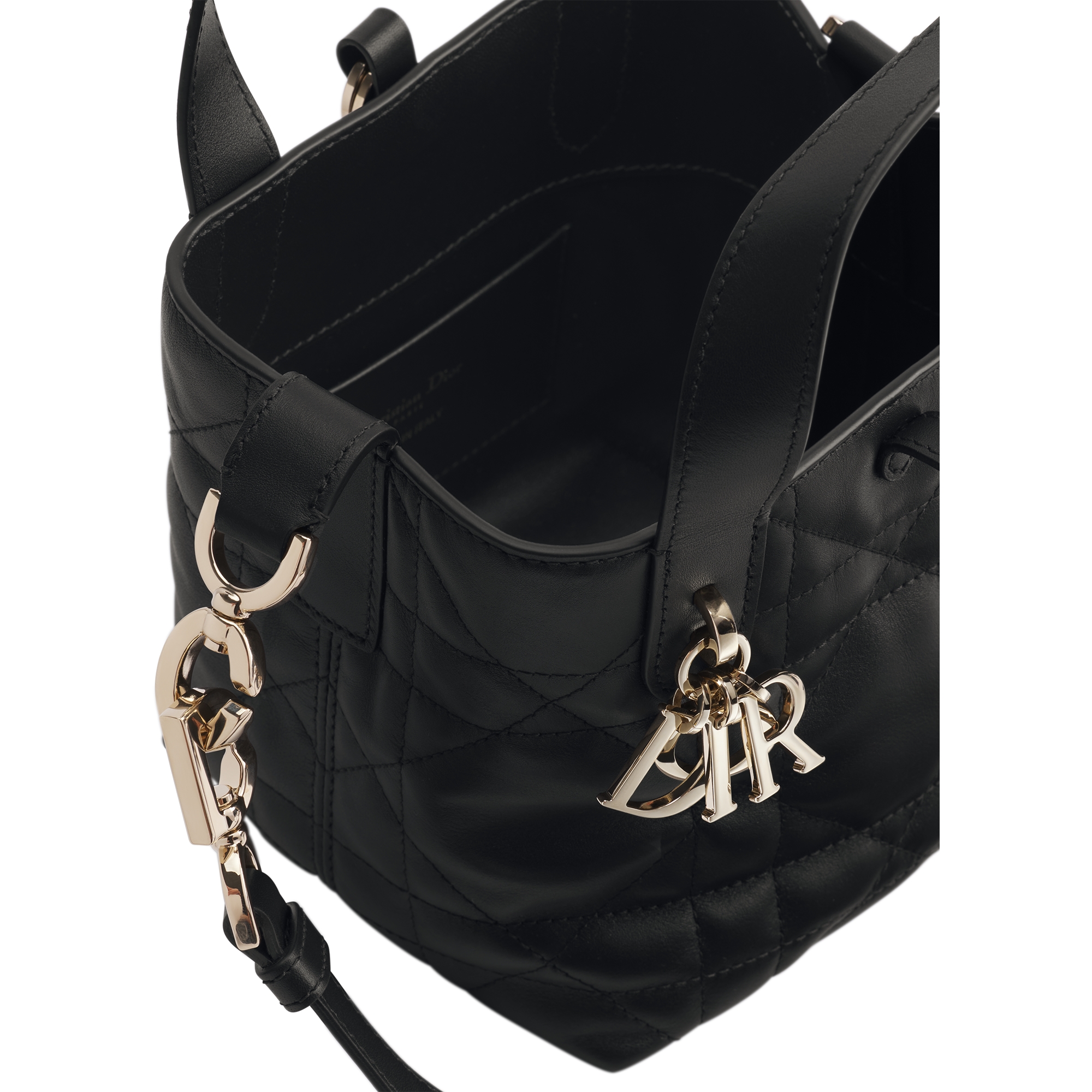 Dior Toujours Vertical Nano Tote Bag Black Macrocannage Calfskin E06